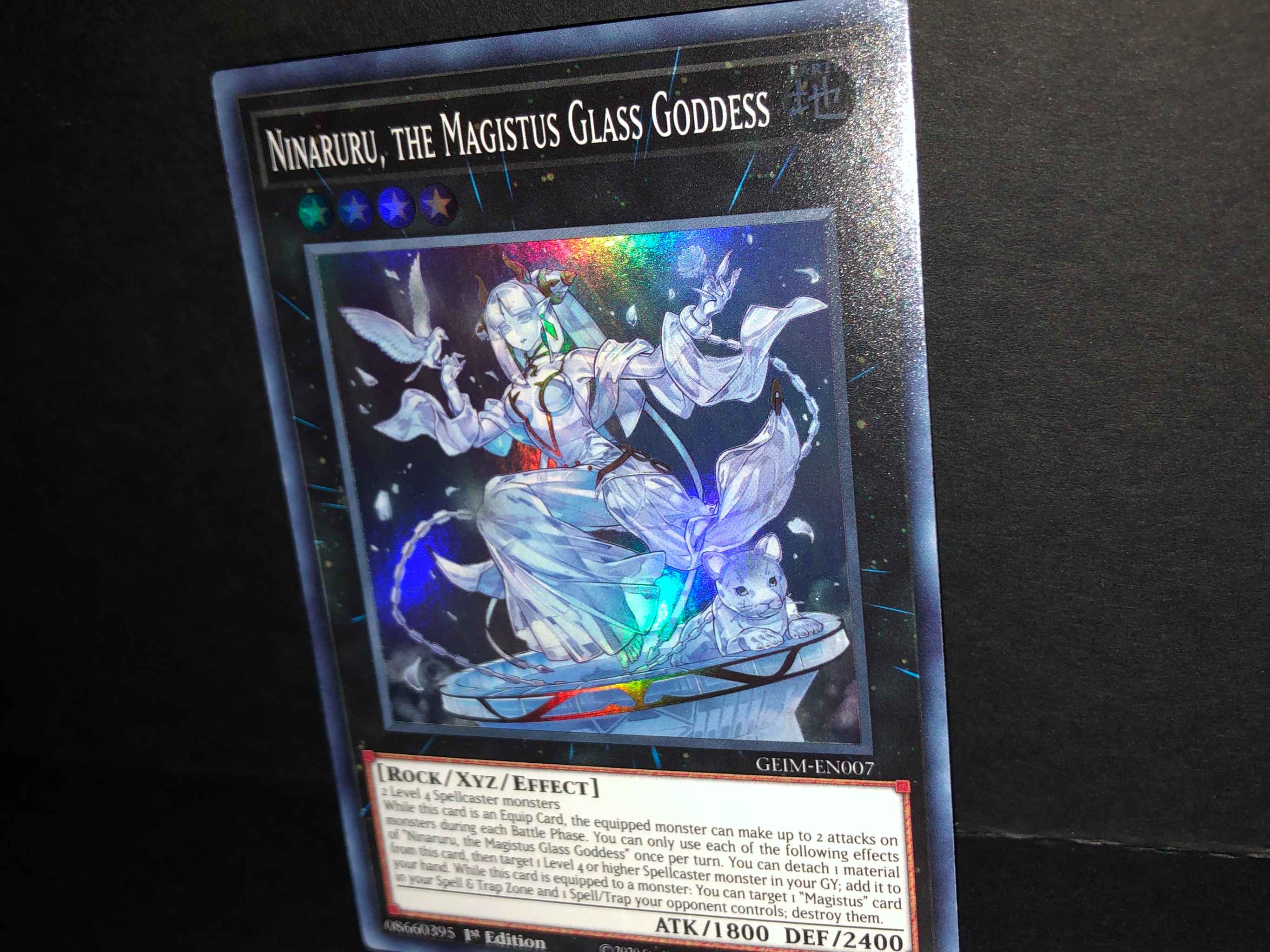 Super Rare 1st Ed YuGiOh the Magistus Glass Goddess x3 Ninaruru GEIM-EN007 