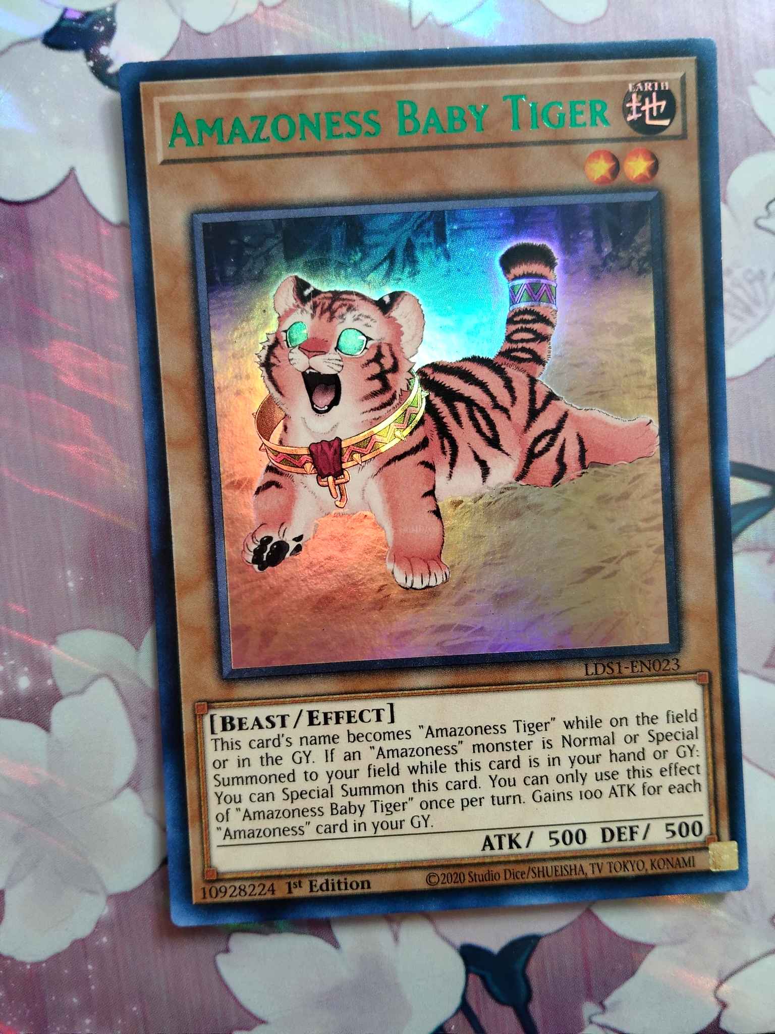Amazoness Baby Tiger 1st Edition Green Ultra Rare LDS1-EN023 Yu-Gi-Oh!