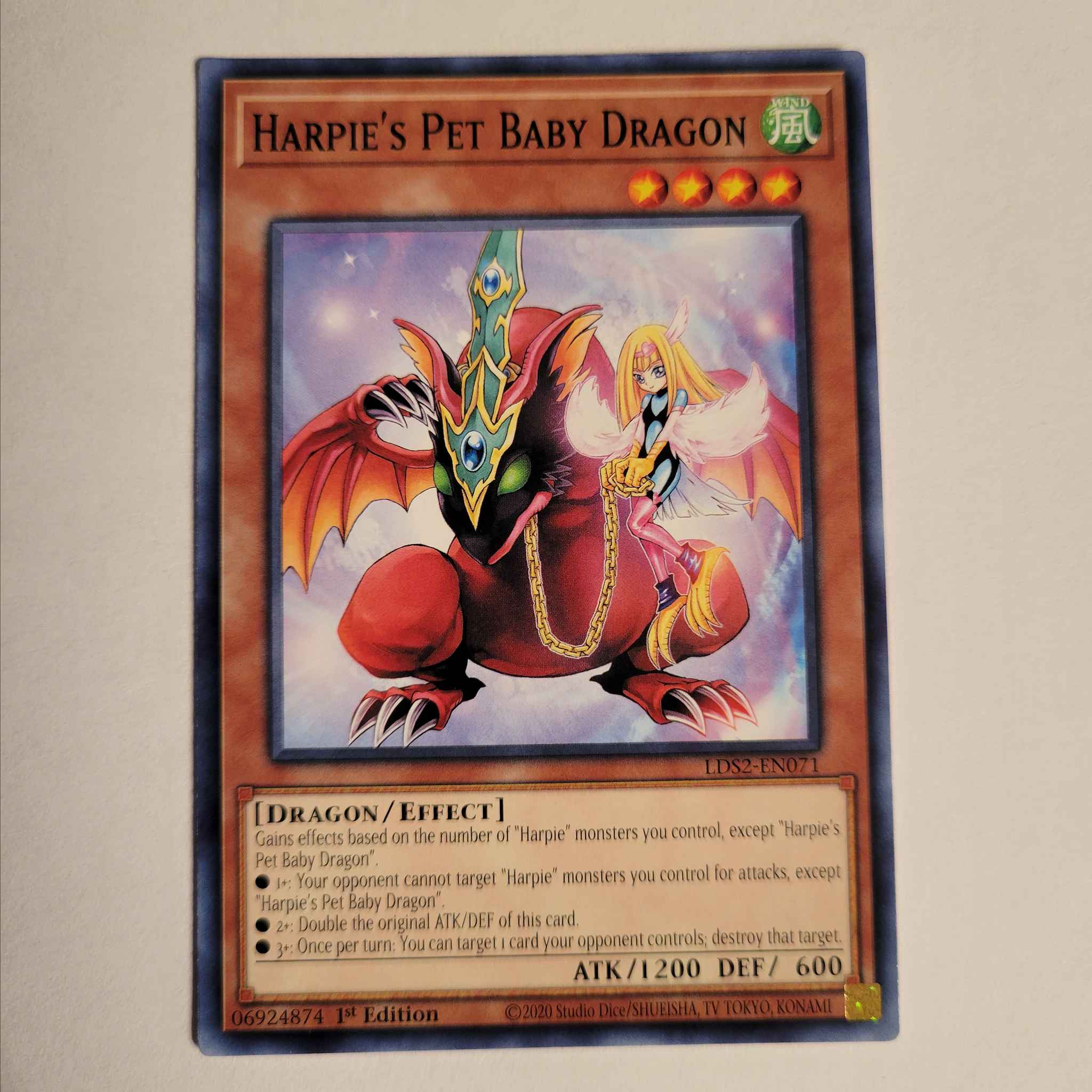 Card LDS2-EN071 Harpie's Pet Baby Dragon 1st Edition Yu-Gi-Oh 