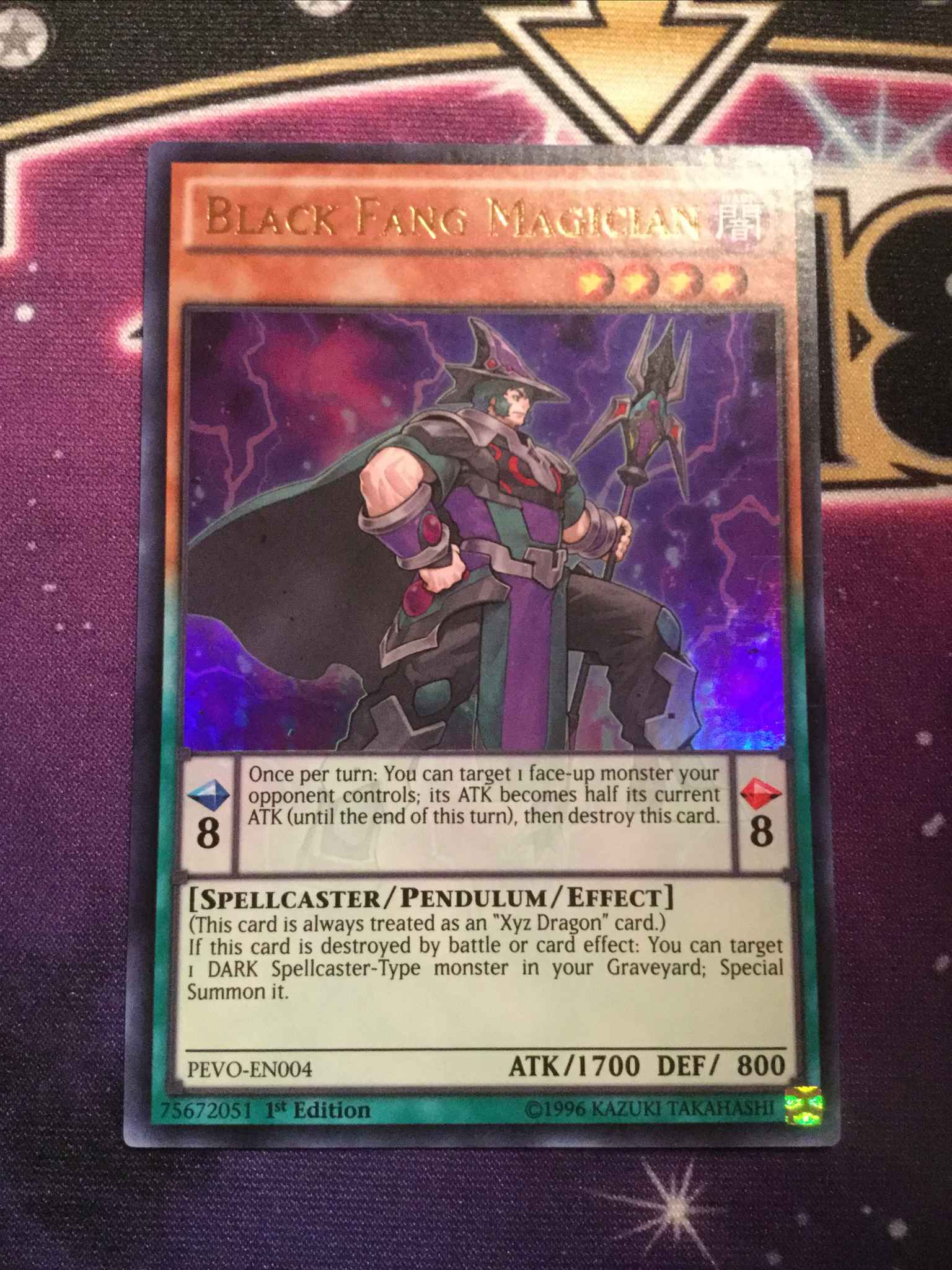 PEVO-EN004 Ultra Rare 1st Edition Black Fang Magician 