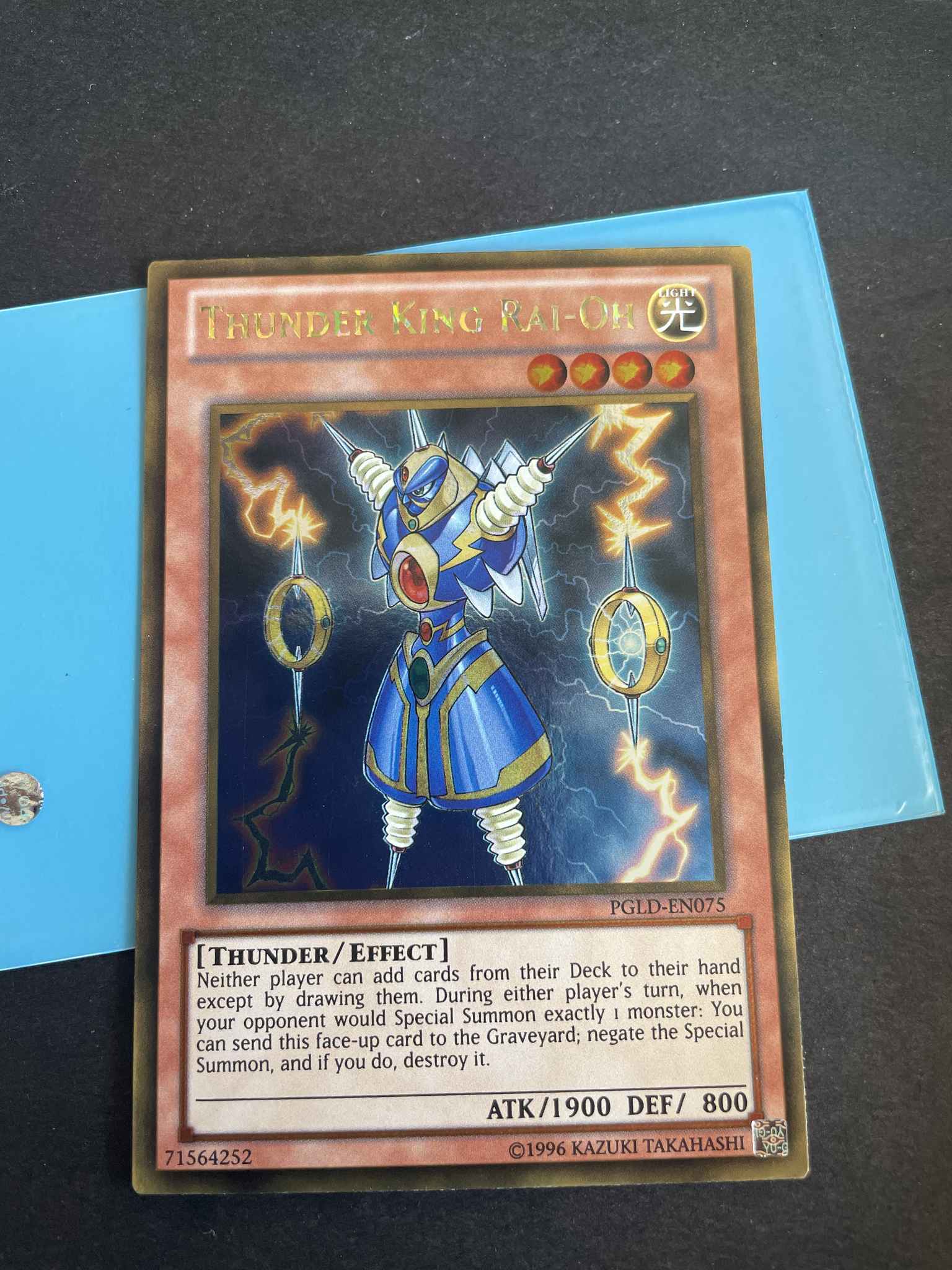 YuGiOh Thunder King Rai-Oh Gold Rare PGLD-EN075