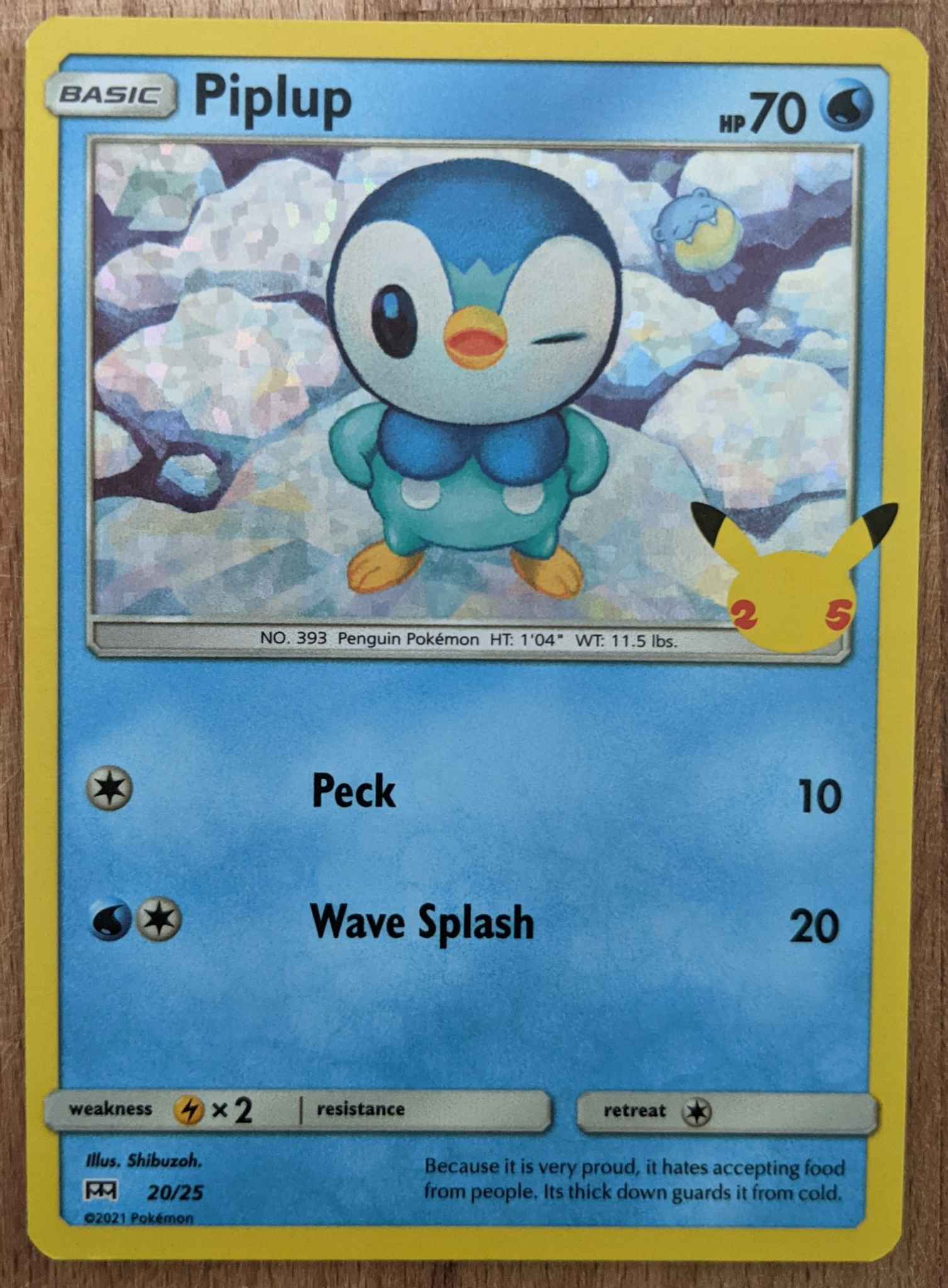 Details about  / Piplup 20//25 Holo Pokemon 25th Anniversary McDonalds Promo Card 2021