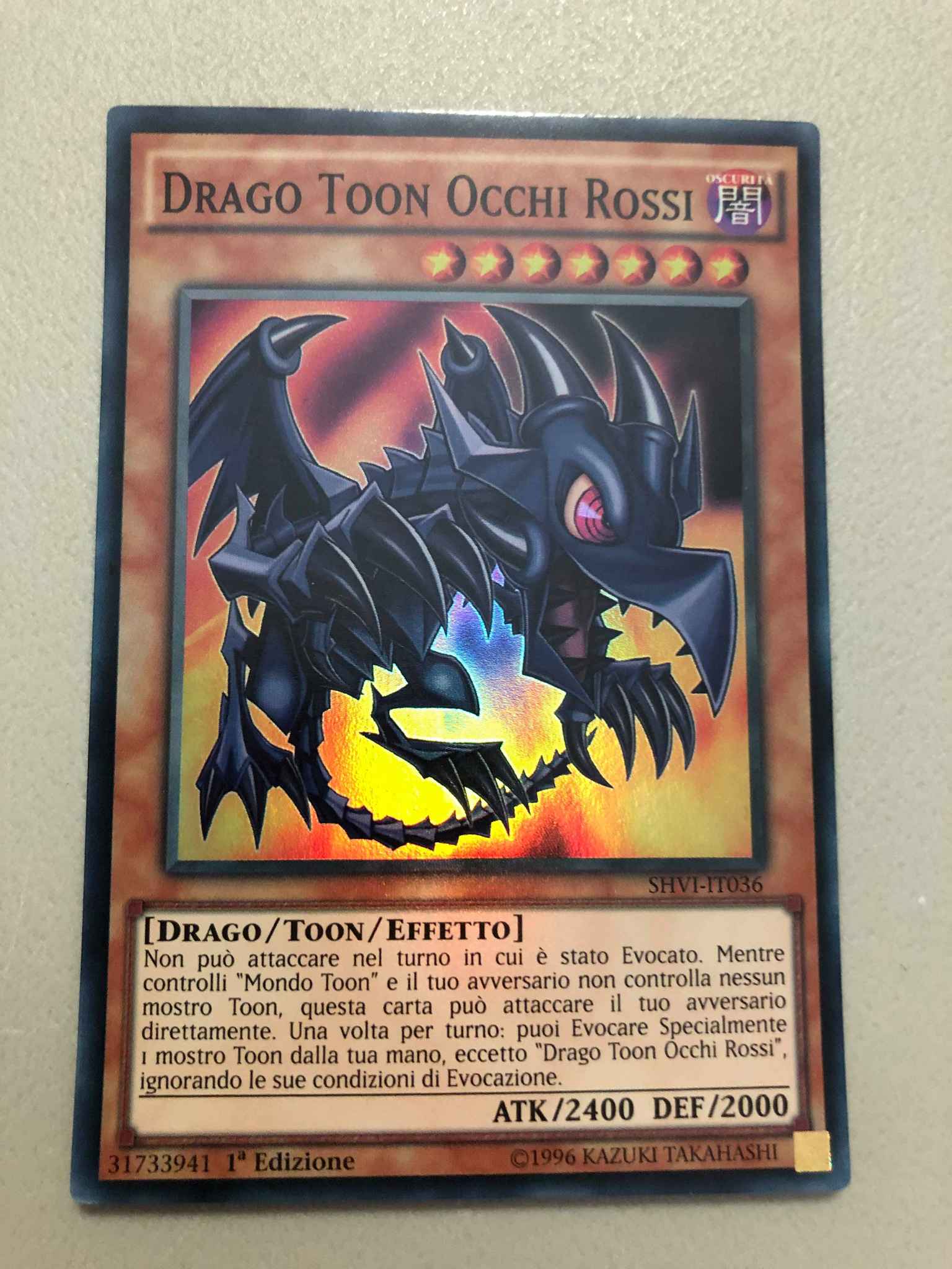 Shvi En036 Yu Gi Oh Red Eyes Toon Dragon 1st Edition Shining Victories Super Rare