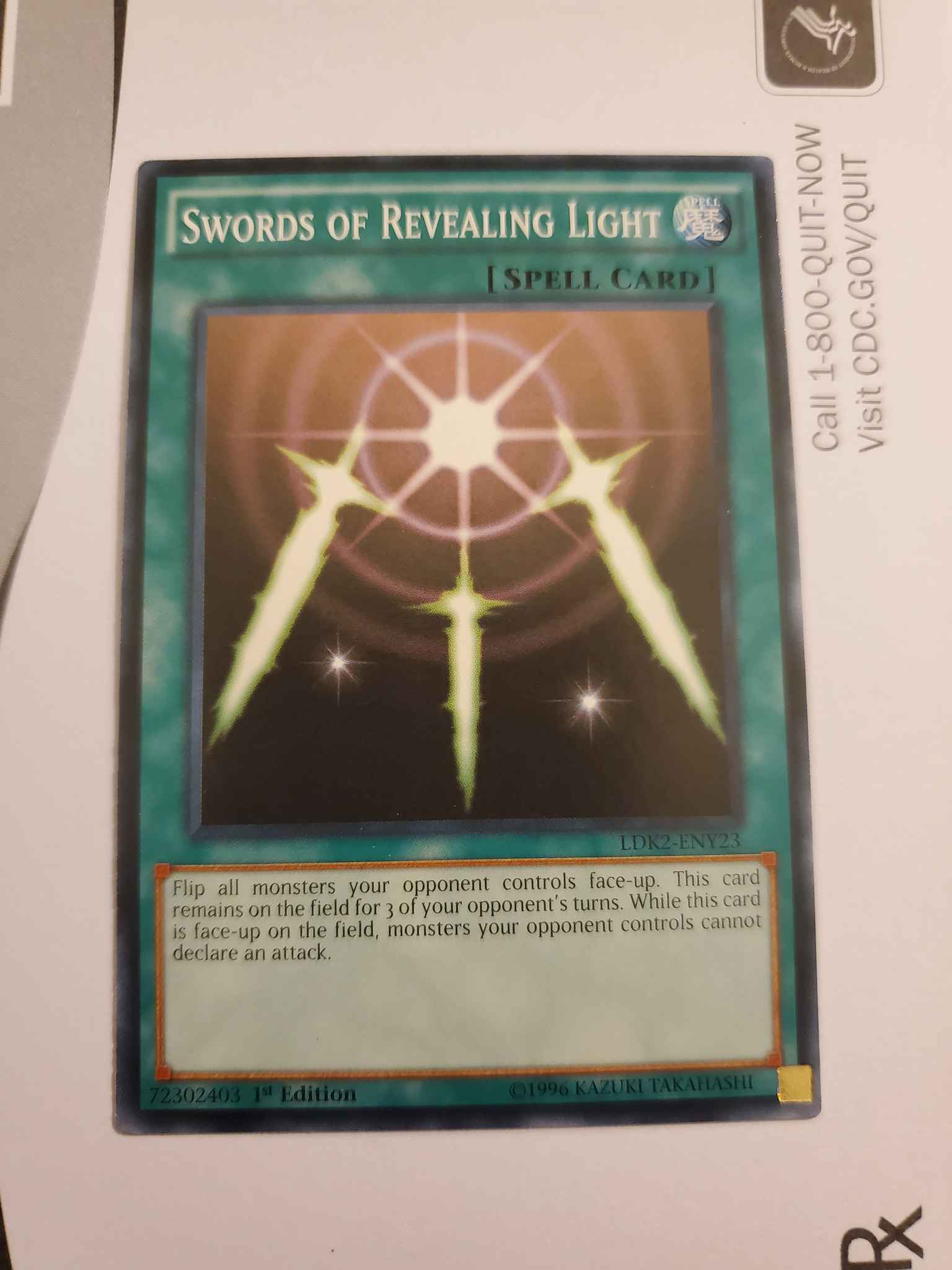 3 x copies LDK2-ENY23 Swords of Revealing Light COMMON Mint YuGiOh Card NEW