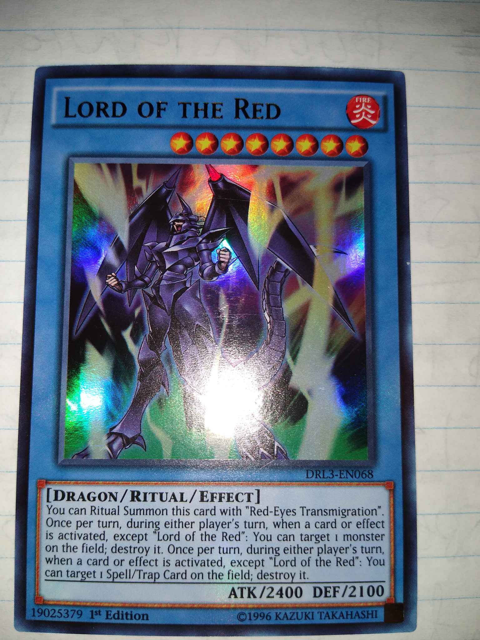 Yu-Gi-Oh Lord of the Red-DRL3-EN068-Ultra Rare-1st Edition NM 