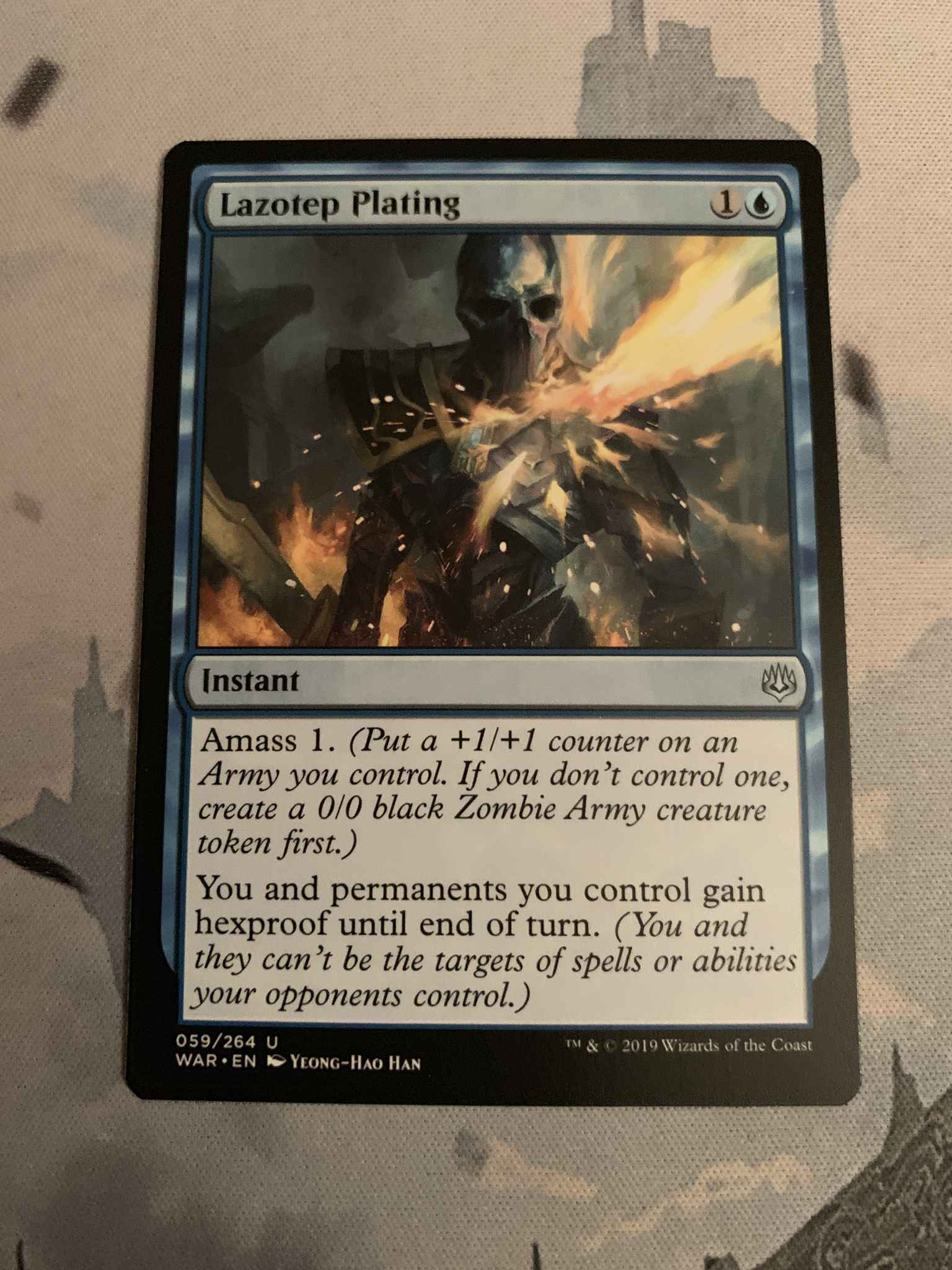 In Hand NM Fast S&H. 4x Lazotep Plating ~ MTG Magic WAR War of the Spark