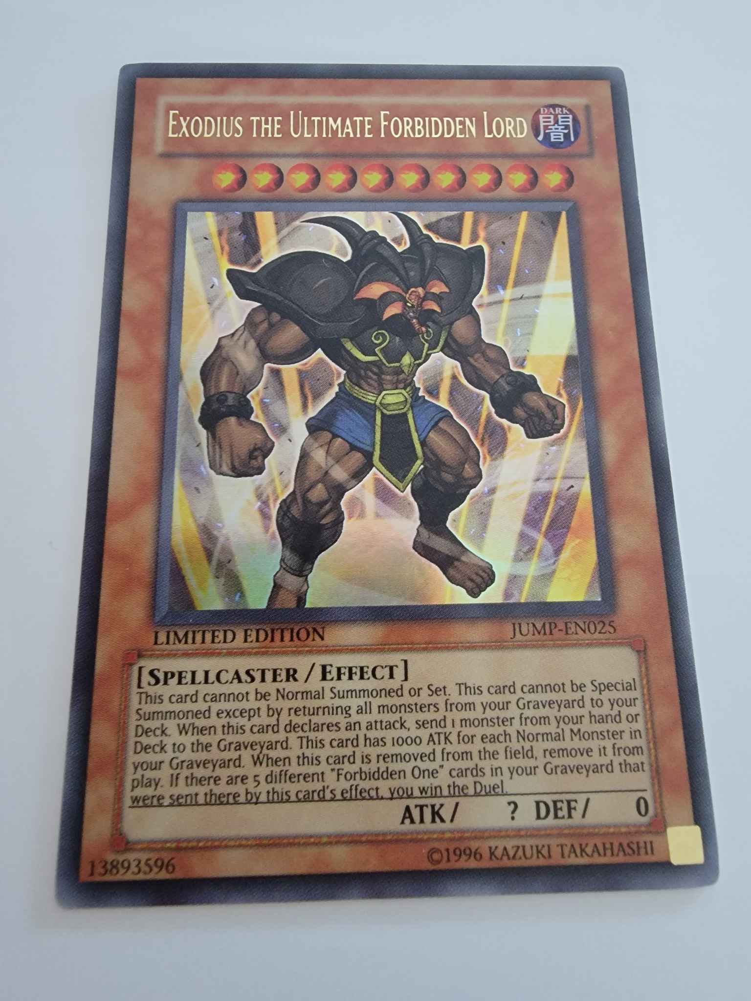 Exodius The Ultimate Forbidden Lord JUMP-EN025 Ultra Rare Limited Edition Yugioh