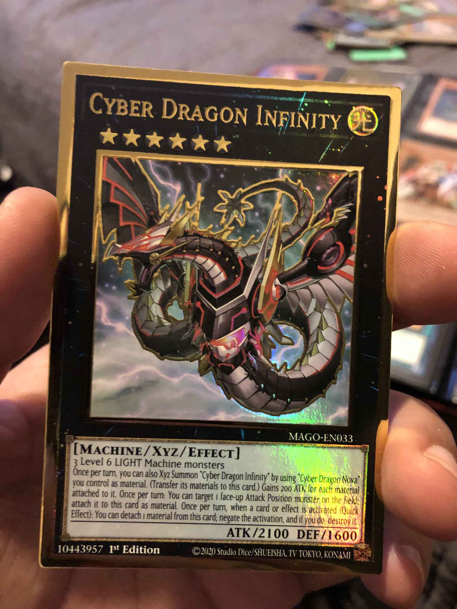 YuGiOh Cyber Dragon Infinity Gold Rare 1st Edition MAGO-EN033 Alternate Art NM
