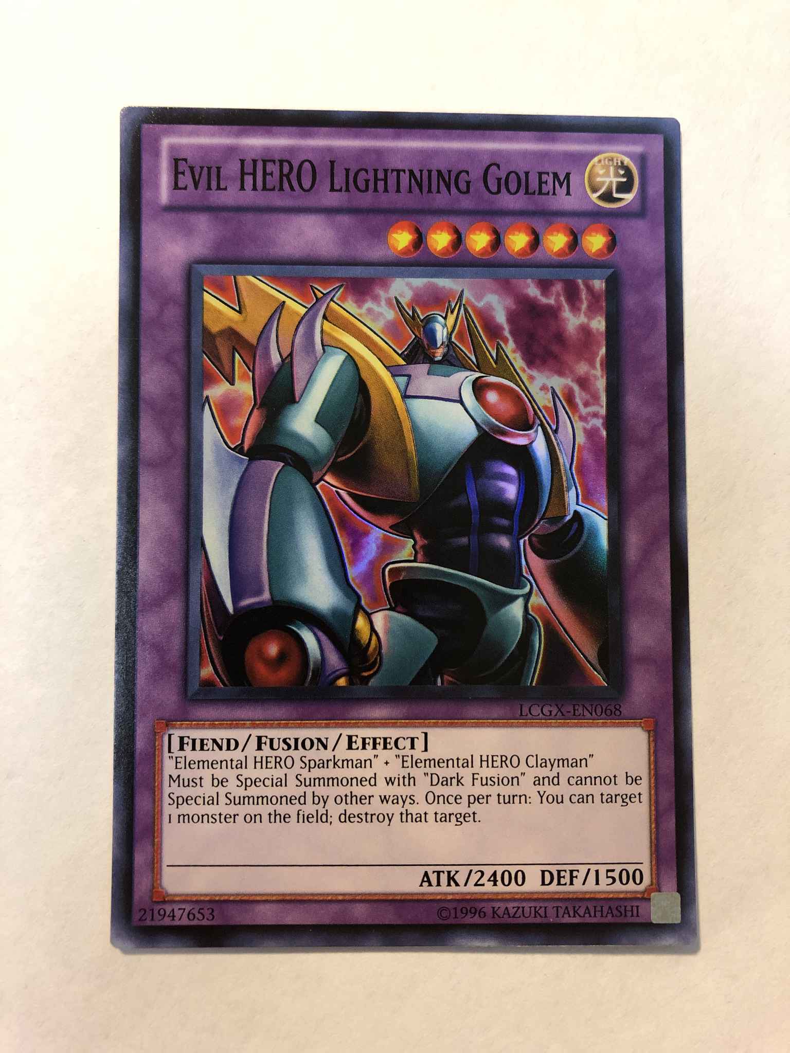 LCGX-EN068 Evil Hero Lightning Golem Mint Yugioh Super Rare
