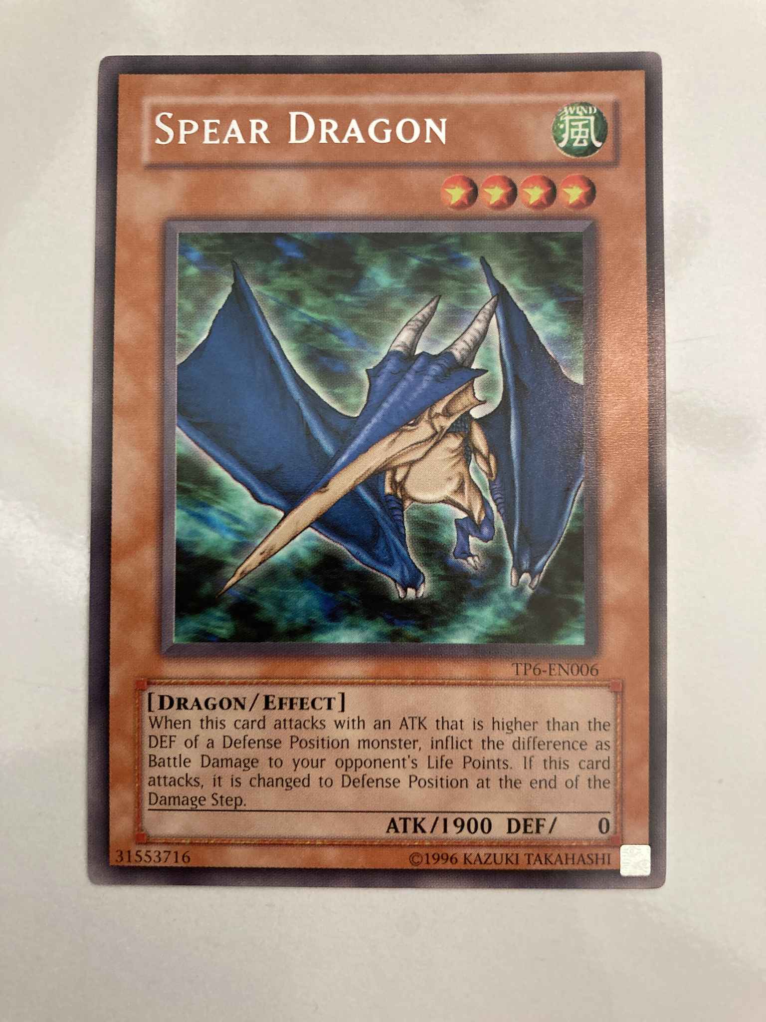Spear Dragon Yugioh TP6-EN006 Rare