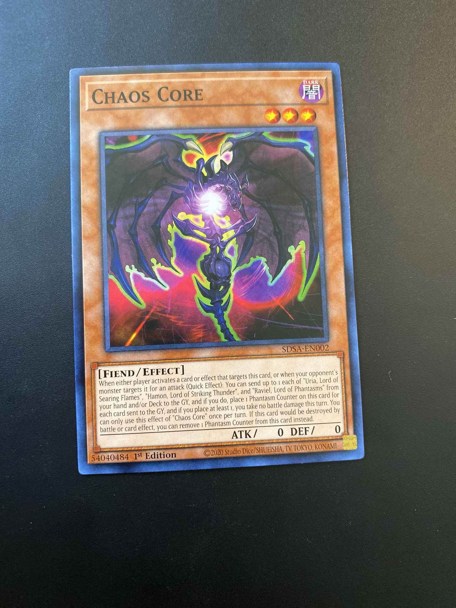 SDSA-EN002 Chaos Core Common 1st Edition Mint YuGiOh Card