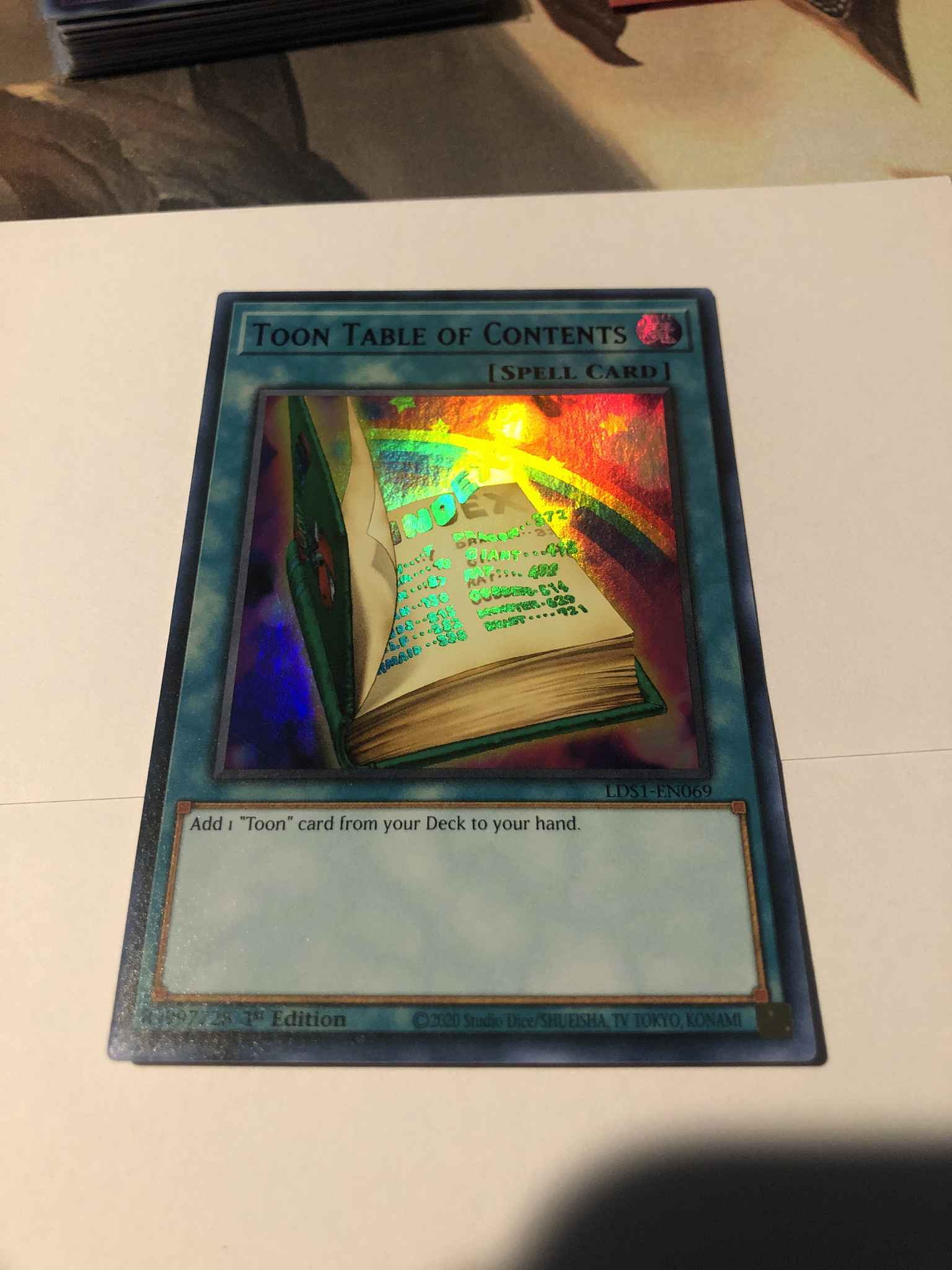 LDS1-EN069 Toon Table of Contents 1st Edition Blue Ultra Rare Card YuGiOh TCG
