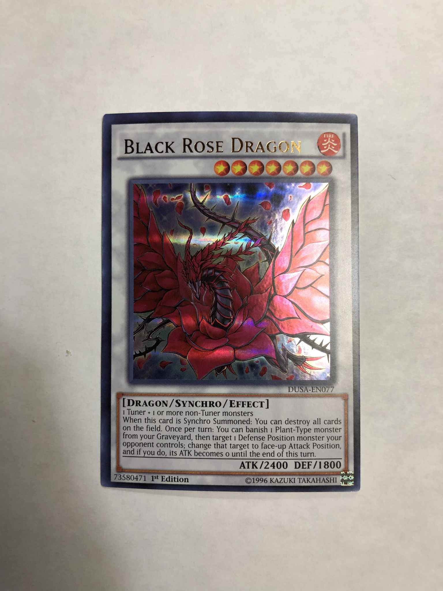 Ultra Rare 1st Edition YuGiOh Black Rose Dragon DUSA EN077 