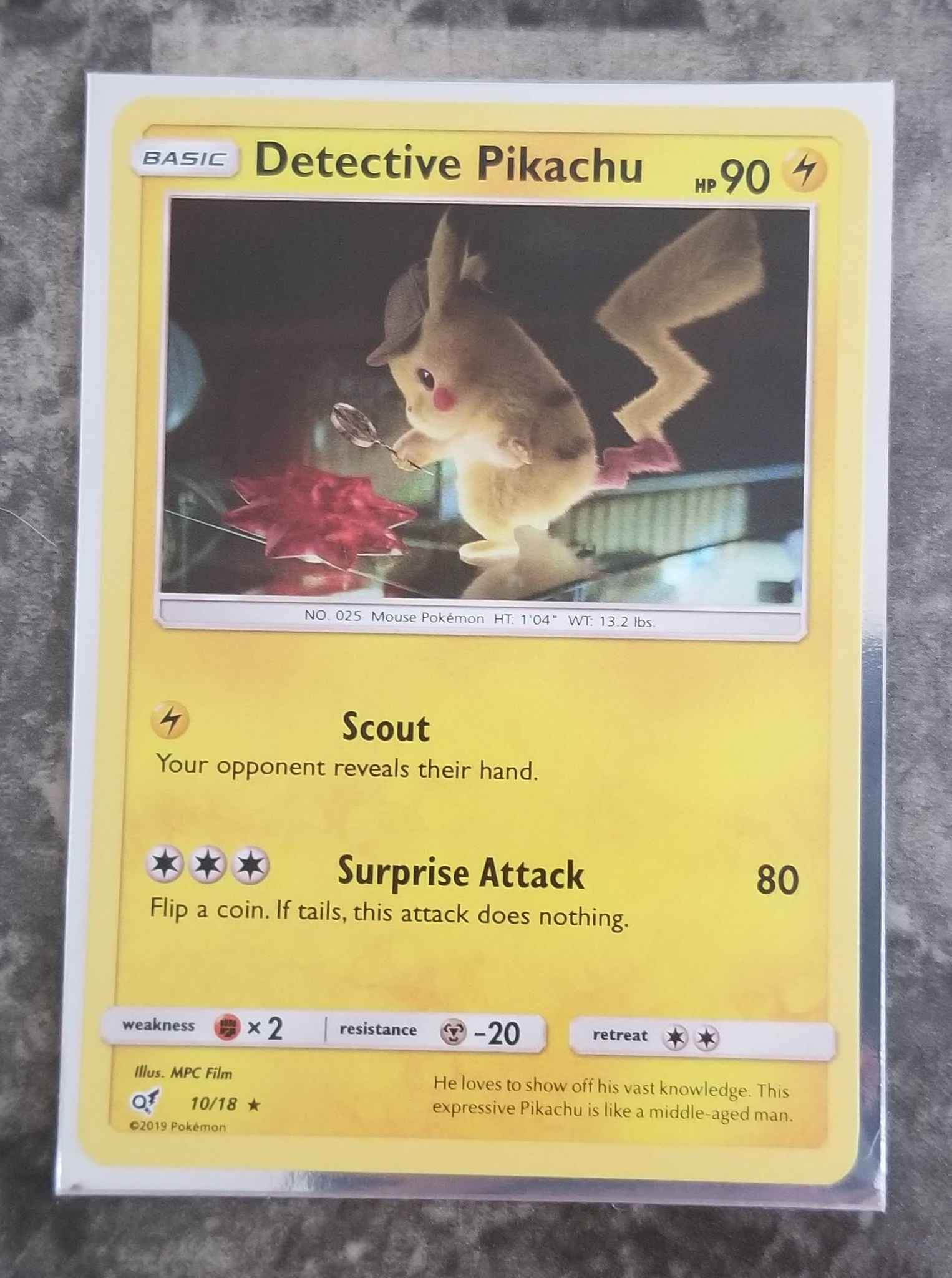 Condition Is Used. Detective Pikachu HOLO Rare 10/18 Pokemon Card 