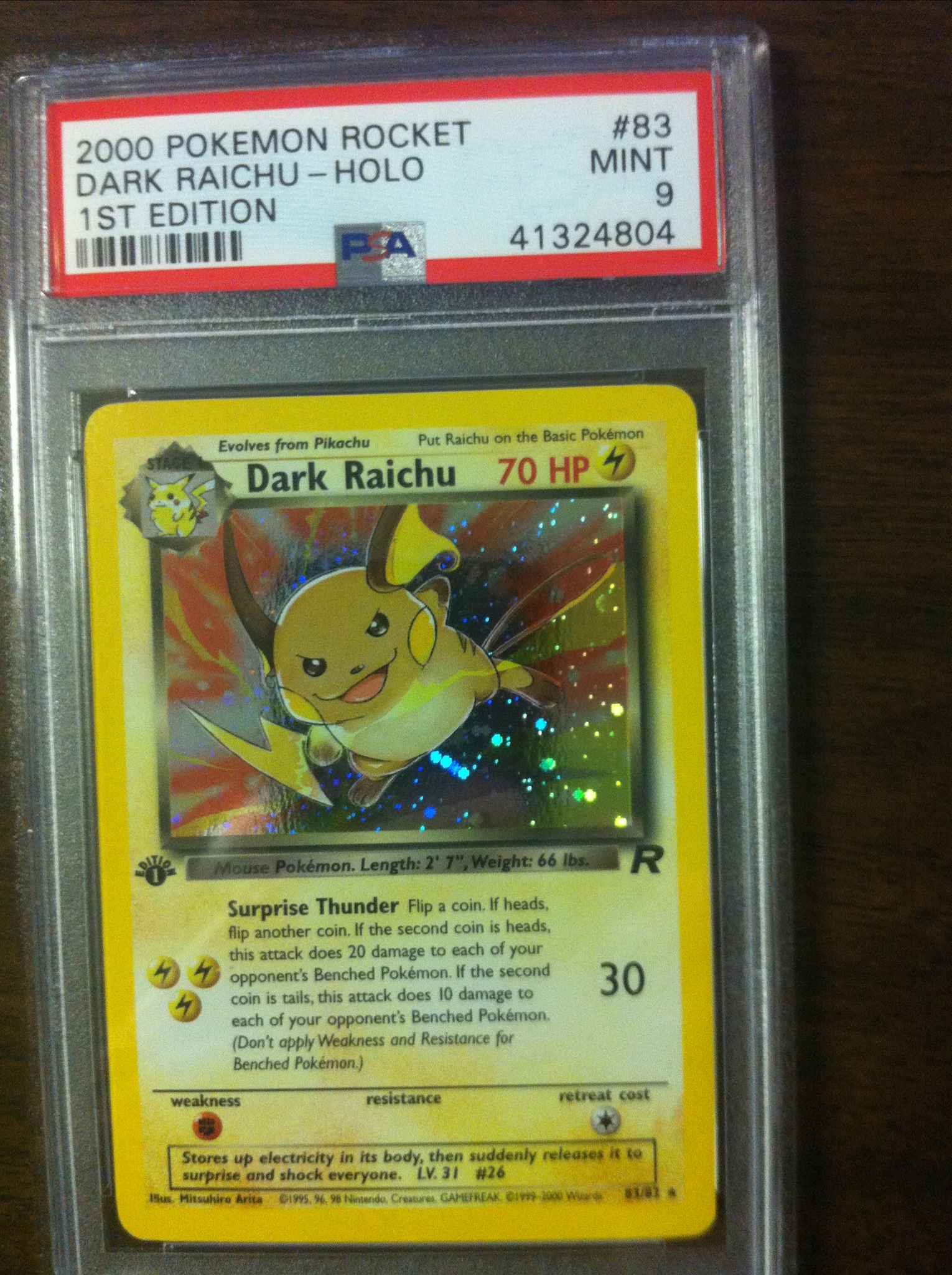 1st Ed Dark Raichu Psa Graded 9 Mint 41324804 Dark Raichu Team Rocket Pokemon Online Gaming Store For Cards Miniatures Singles Packs Booster Boxes