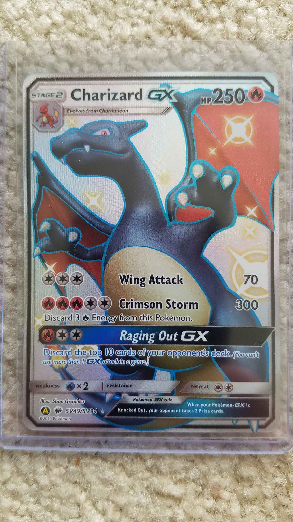 Shinny Charizard Gx Sv49 Charizard Gx Hidden Fates Shiny Vault Pokemon