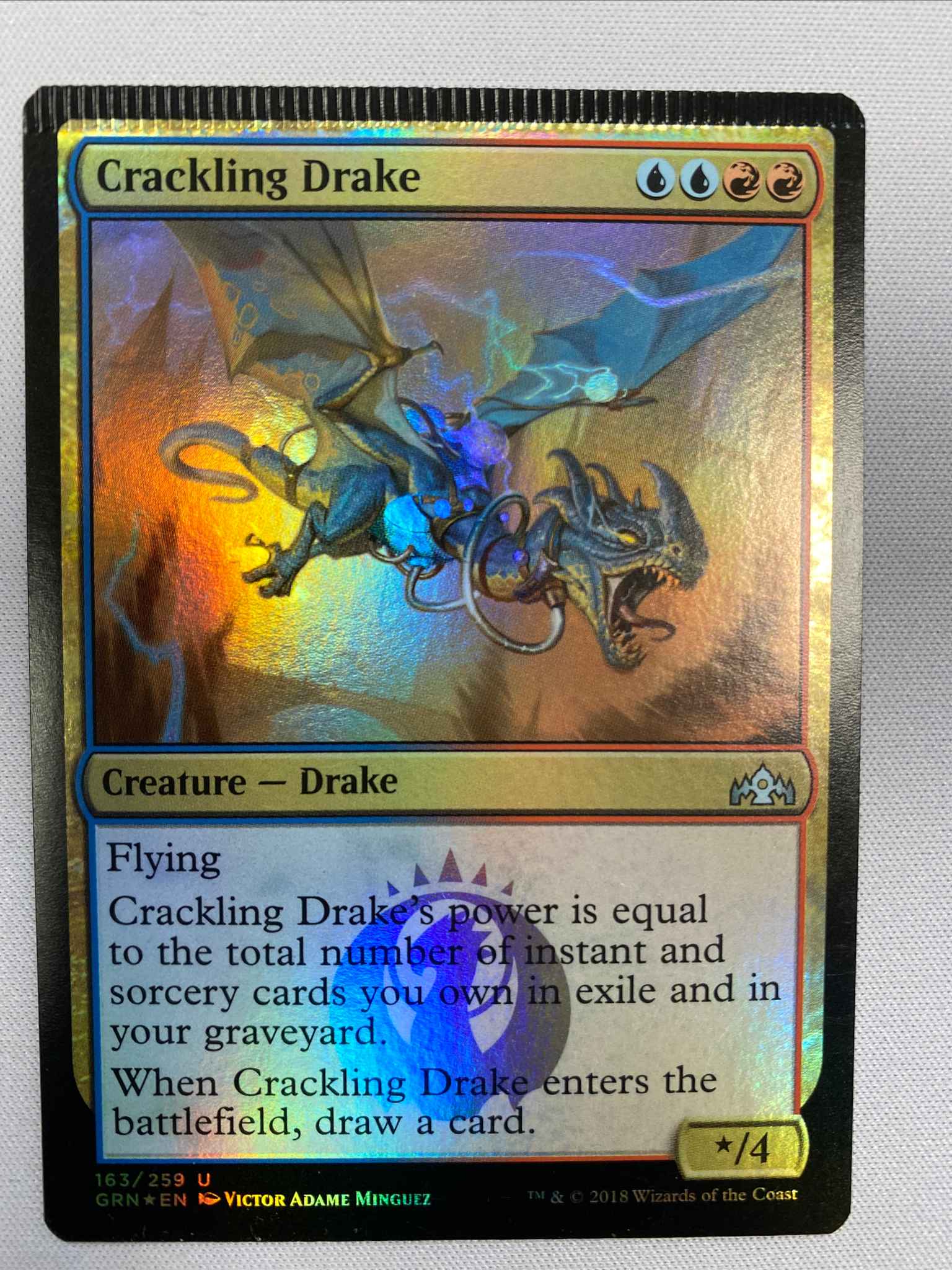 Guilds of Ravnica PLAYSET 4x Crackling Drake Uncommon 