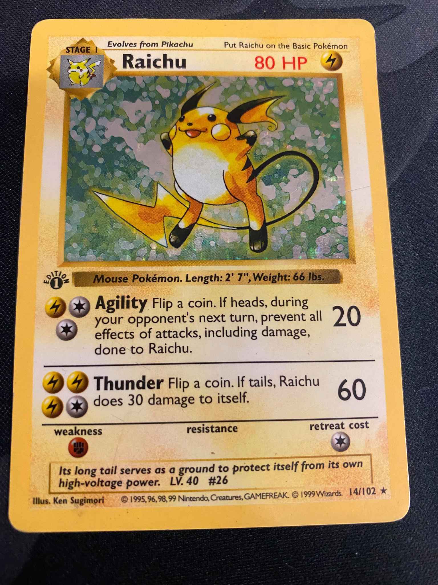 Raichu 14 102 Base Set Shadowless 1st Edition Holo Rare Damaged Raichu Base Set Shadowless Pokemon Online Gaming Store For Cards Miniatures Singles Packs Booster Boxes