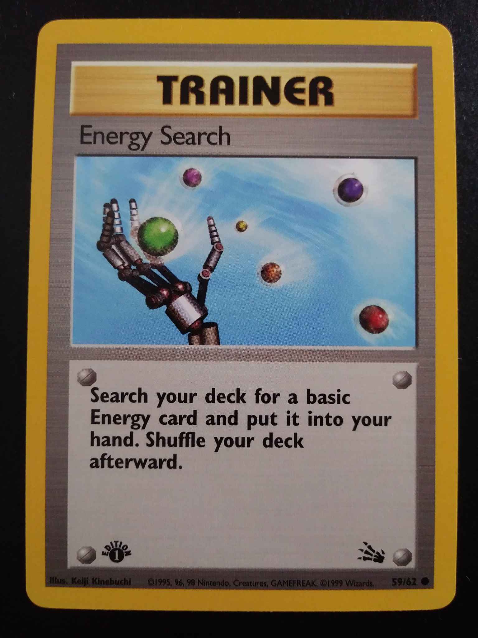 Energy search 59/62 pokemon card 