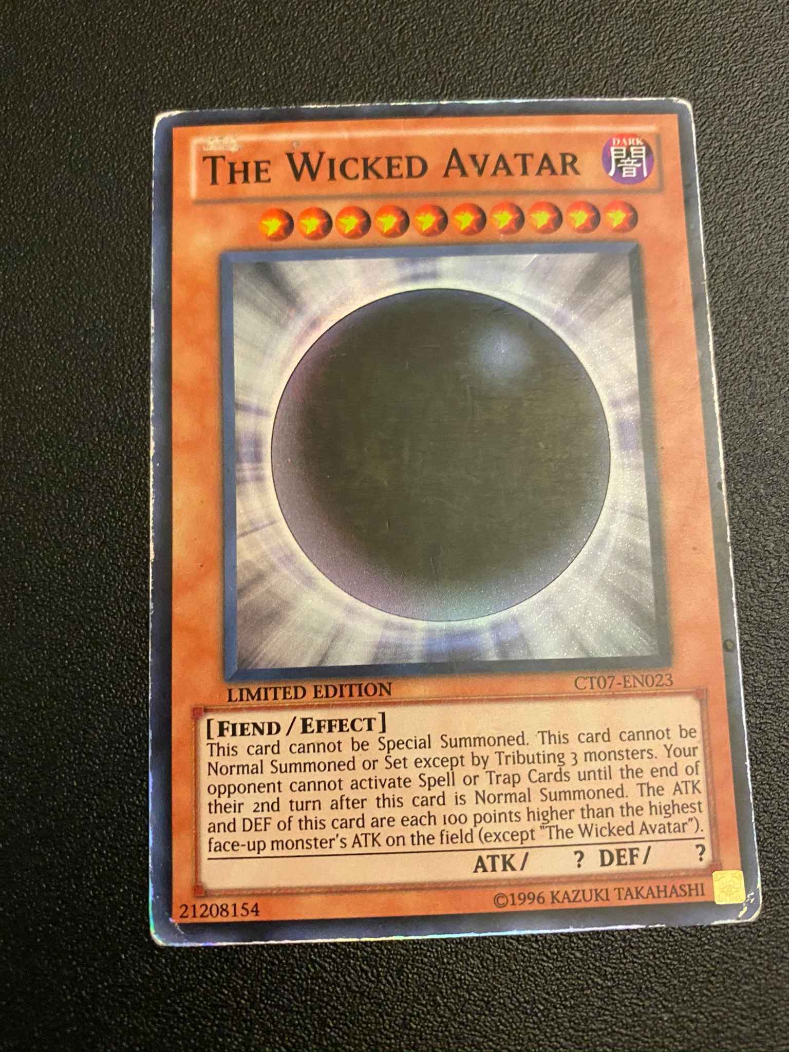 Yugioh Limited Edition CT07-EN023 The Wicked Avatar Super 