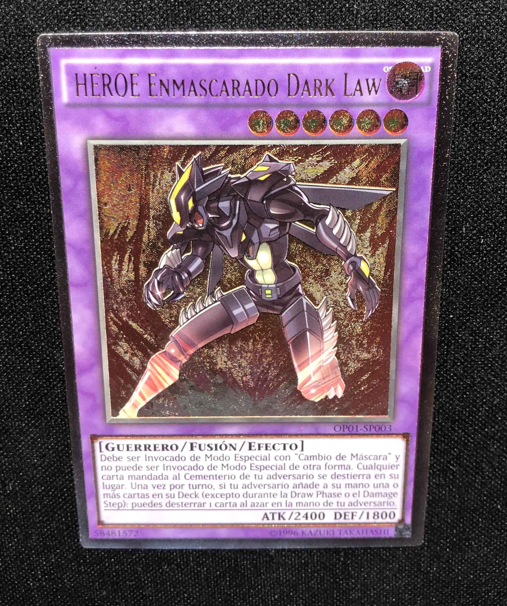 Spanish Masked Hero Dark Law Ultimate Rare Op01 Sp003 Masked Hero Dark Law Ots Tournament Pack 1 Yugioh Online Gaming Store For Cards Miniatures Singles Packs Booster Boxes