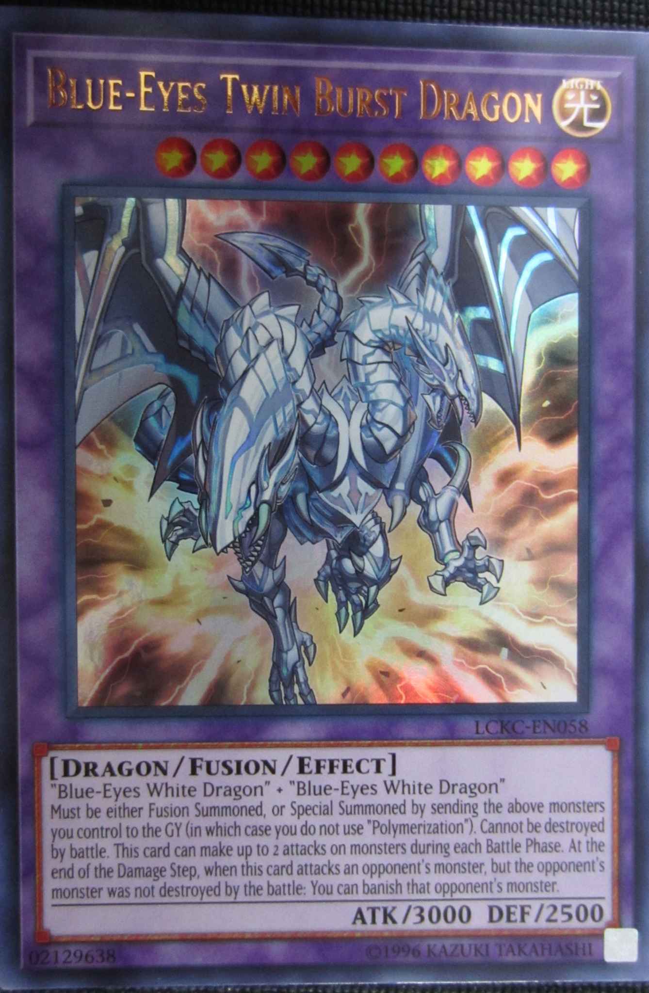 Blue Eyes Twin Burst Dragon LCKC-EN058 1st Ed Yugioh Card Ultra Rare Holo