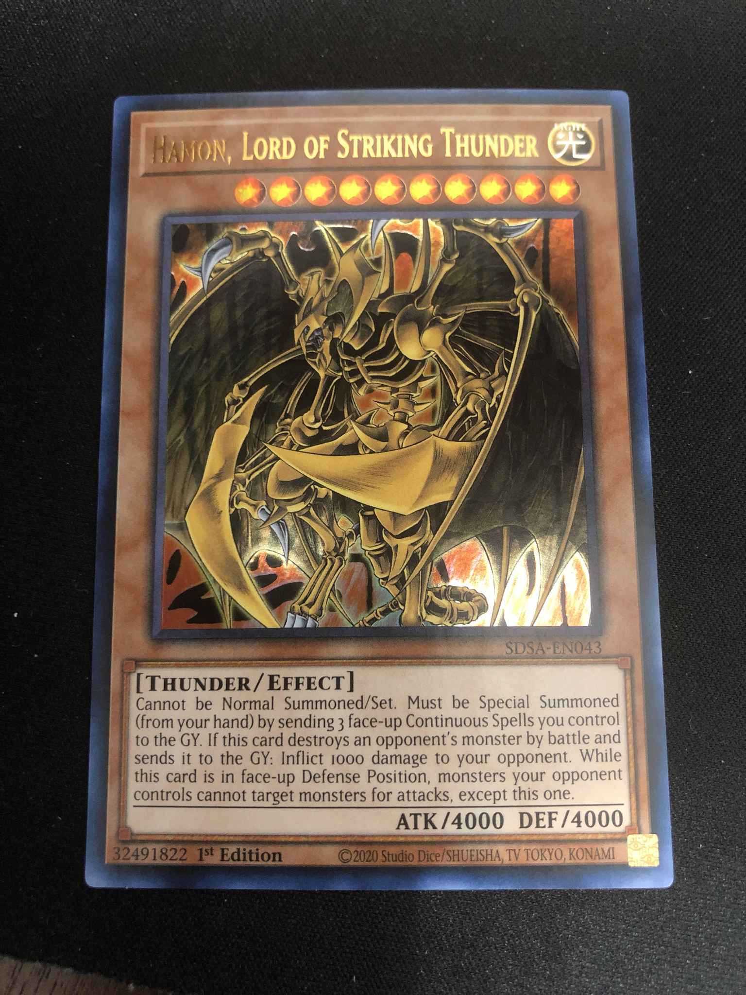 Hamon Lord of Striking Thunder NM 1st Ed YuGiOh SDSA 043 Yu-Gi-Oh Ultra Rare