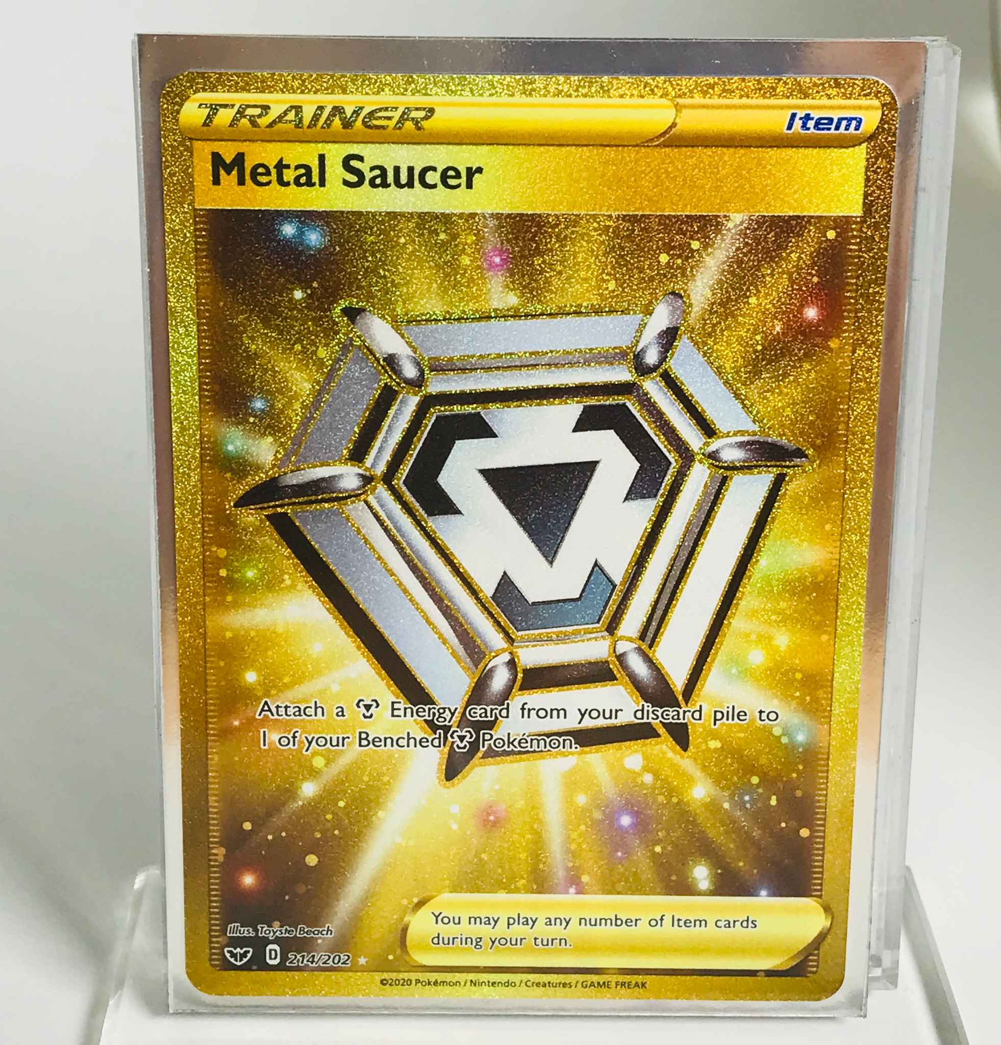 Pokemon Card Metal Saucer 214 2 Sword Shield Holo Full Art Secret Rare Nm Pokemon Individual Cards Pokemon Trading Card Game