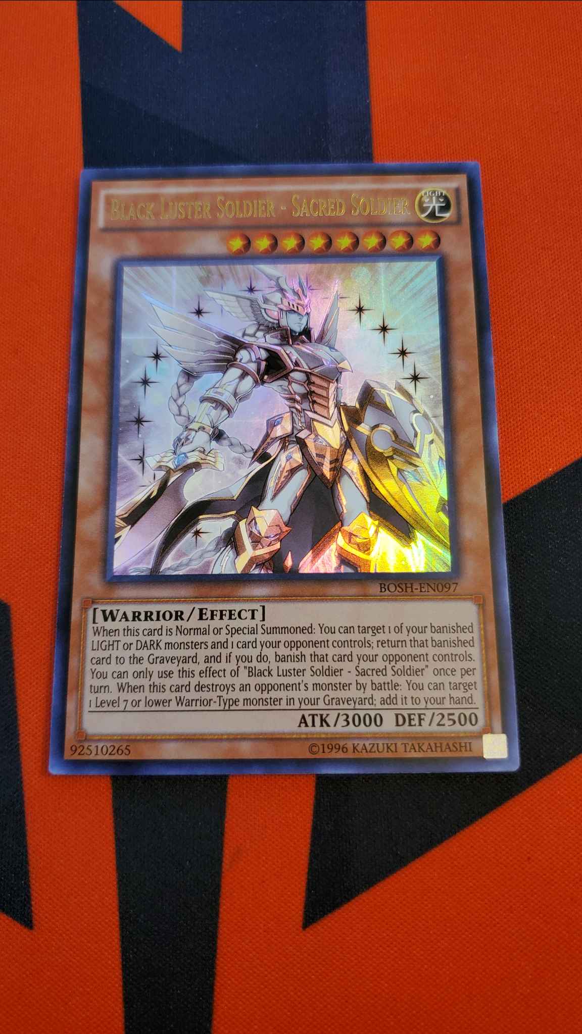 Rare YUGIOH Card Mint Black Luster Soldier Sacred Soldier Near Mint