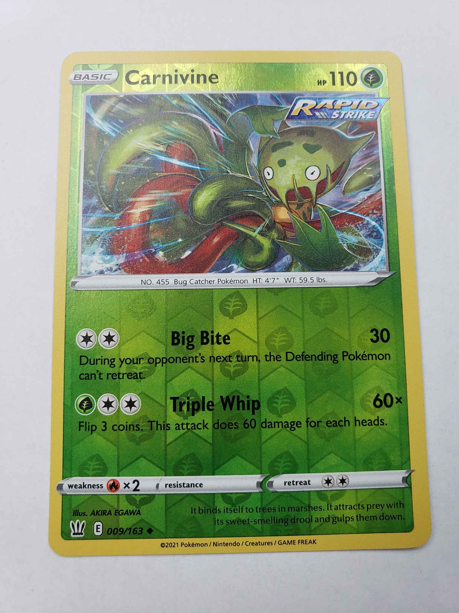 Carnivine Carnivine Swsh05 Battle Styles Pokemon