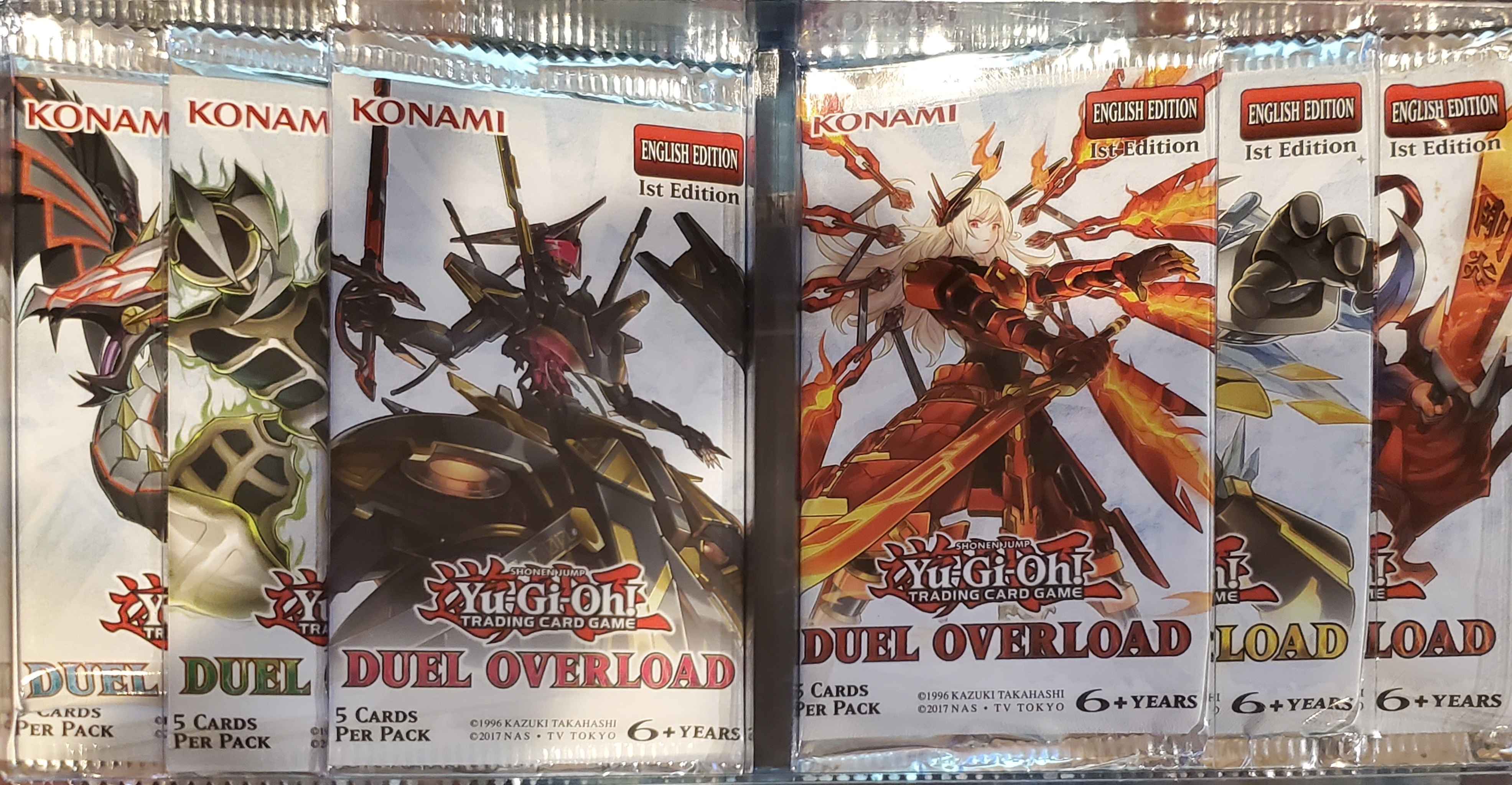 6 booster packs Factory Sealed Yugioh TCG Duel Overload Box Set 1st Edition 