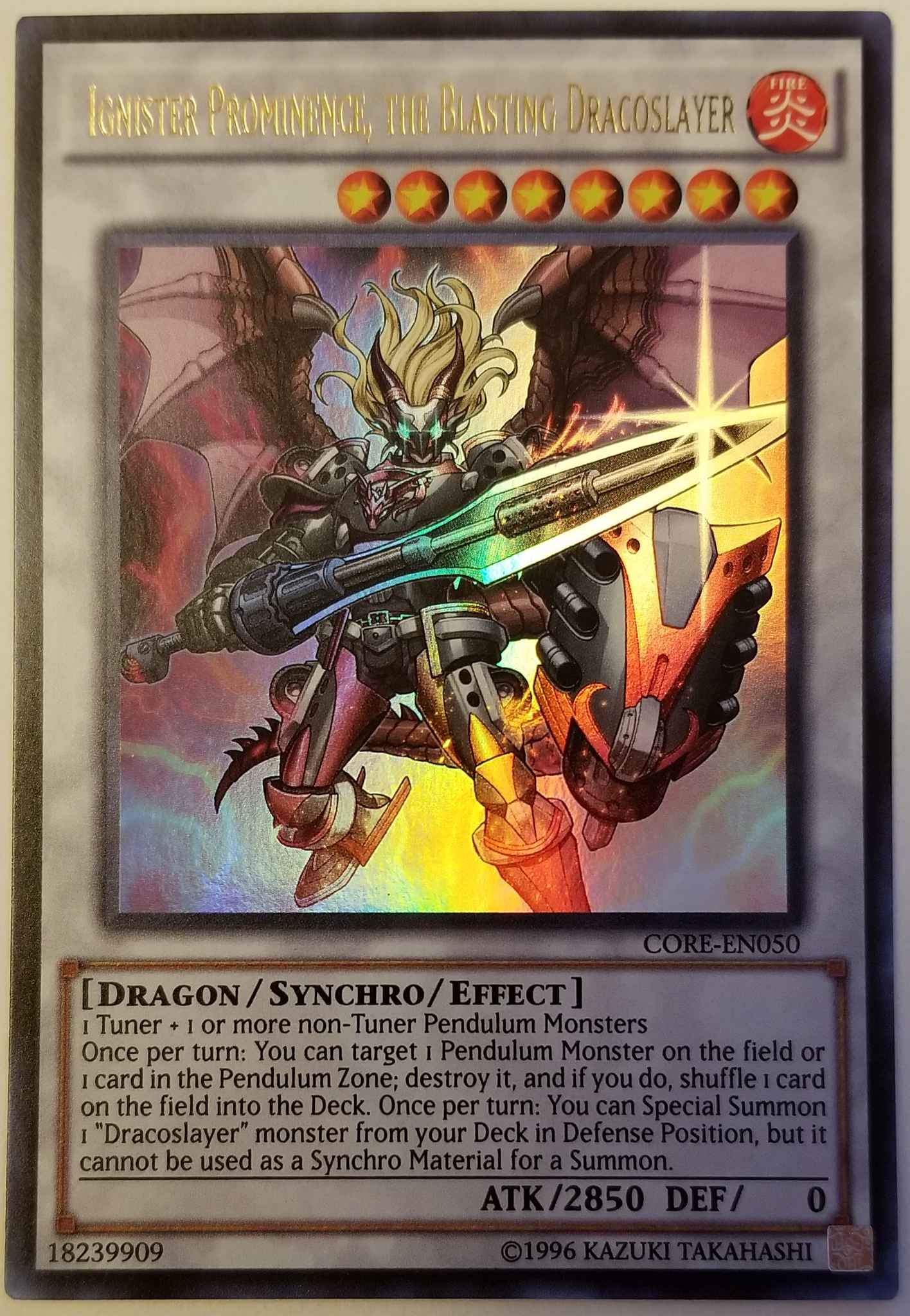 CORE-EN050 Ultra Rare YuGiOh Ignister Prominence the Blasting Dracoslayer