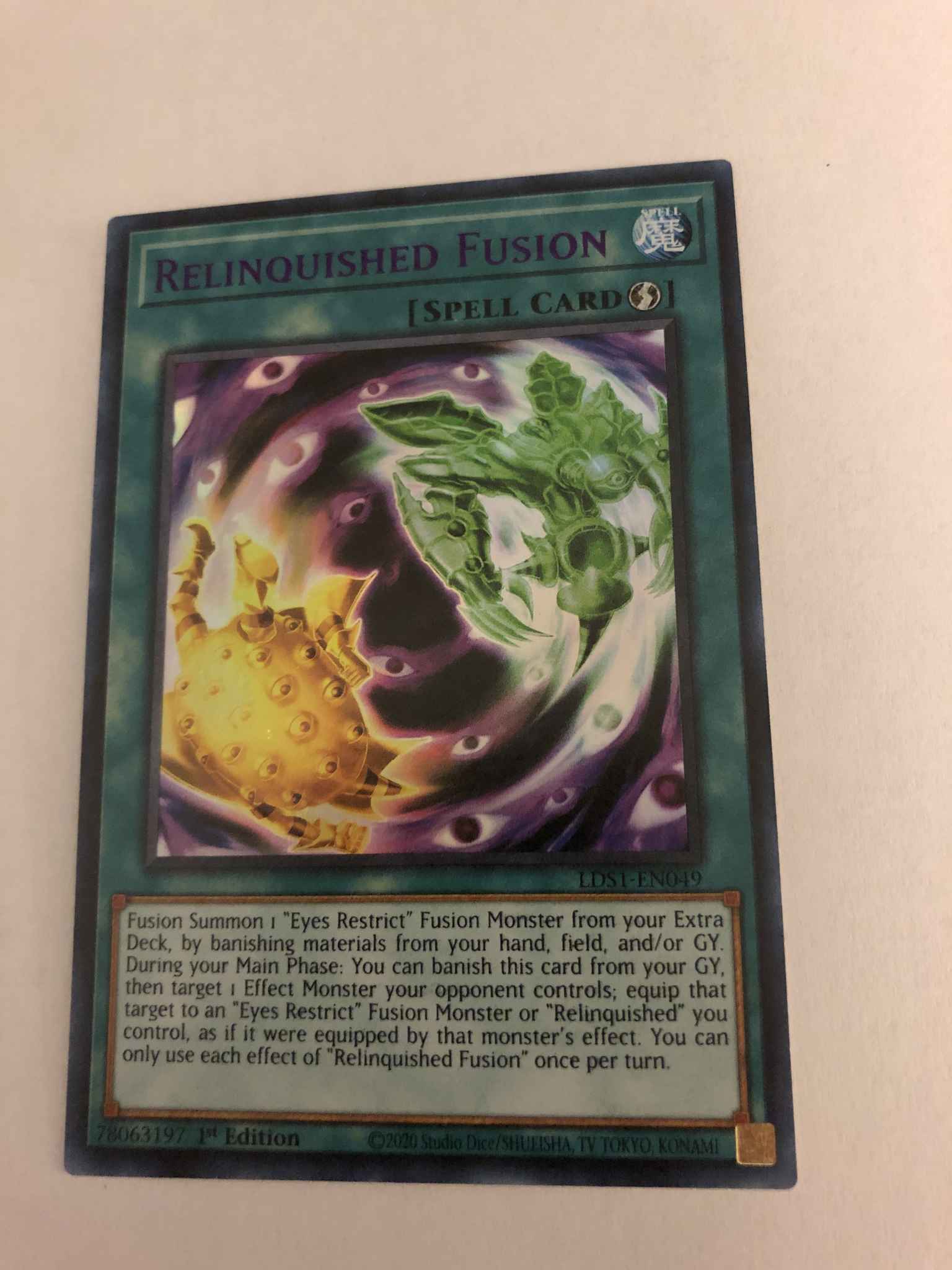 Near Mint Green Ultra Rare "Relinquished Fusion" LDS1-EN049 YUGIOH! 1.Ed! 