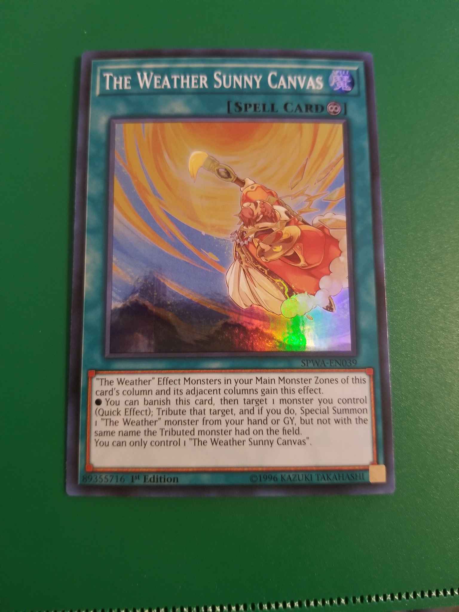 The Weather Sunny Canvas Super Rare 1st Edition Yugioh SPWA-EN039