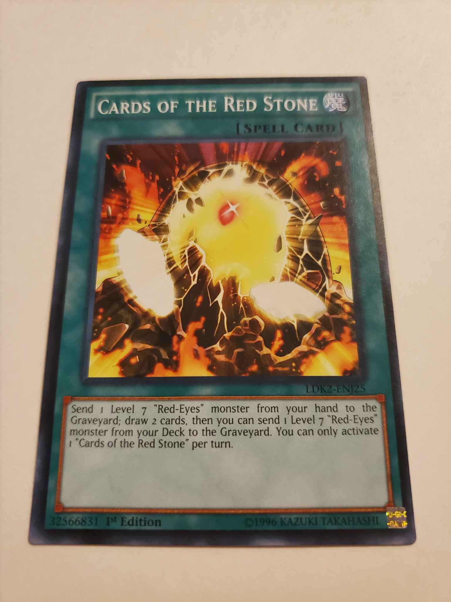 YUGIOH! Near Mint "Cards of the Red Stone" LDK2-ENJ25 2.Ed! Common 