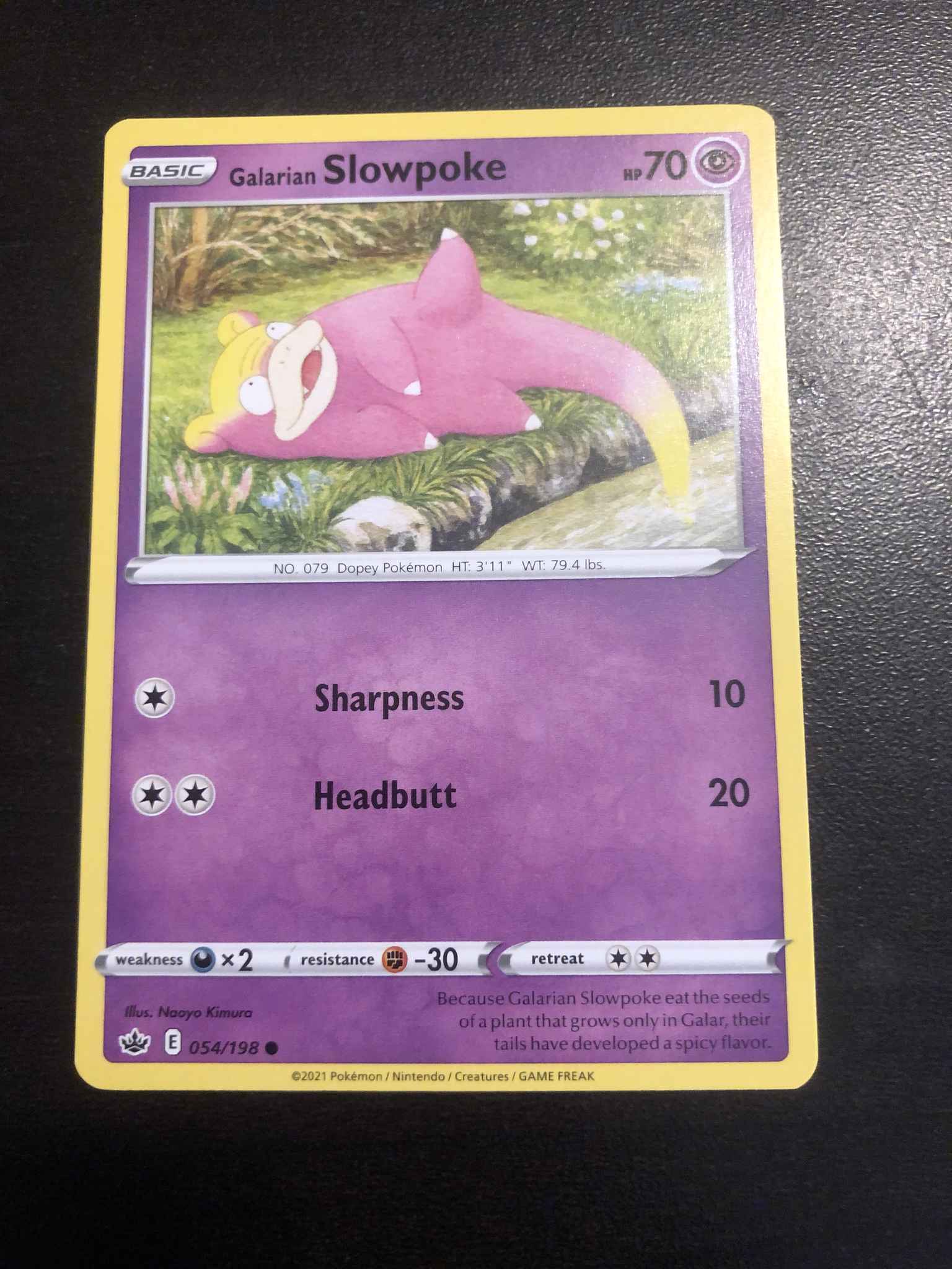 Pokemon Card Chilling Reign 054/198 Galarian Slowpoke Common