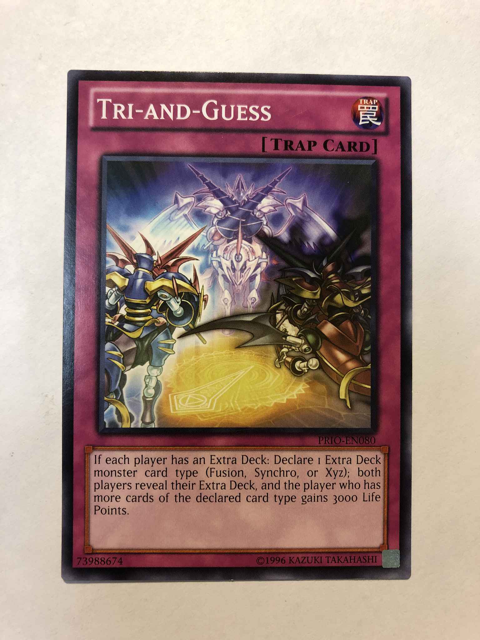 Yugioh Card Tri And Guess PRIO-EN080 1st Edition 