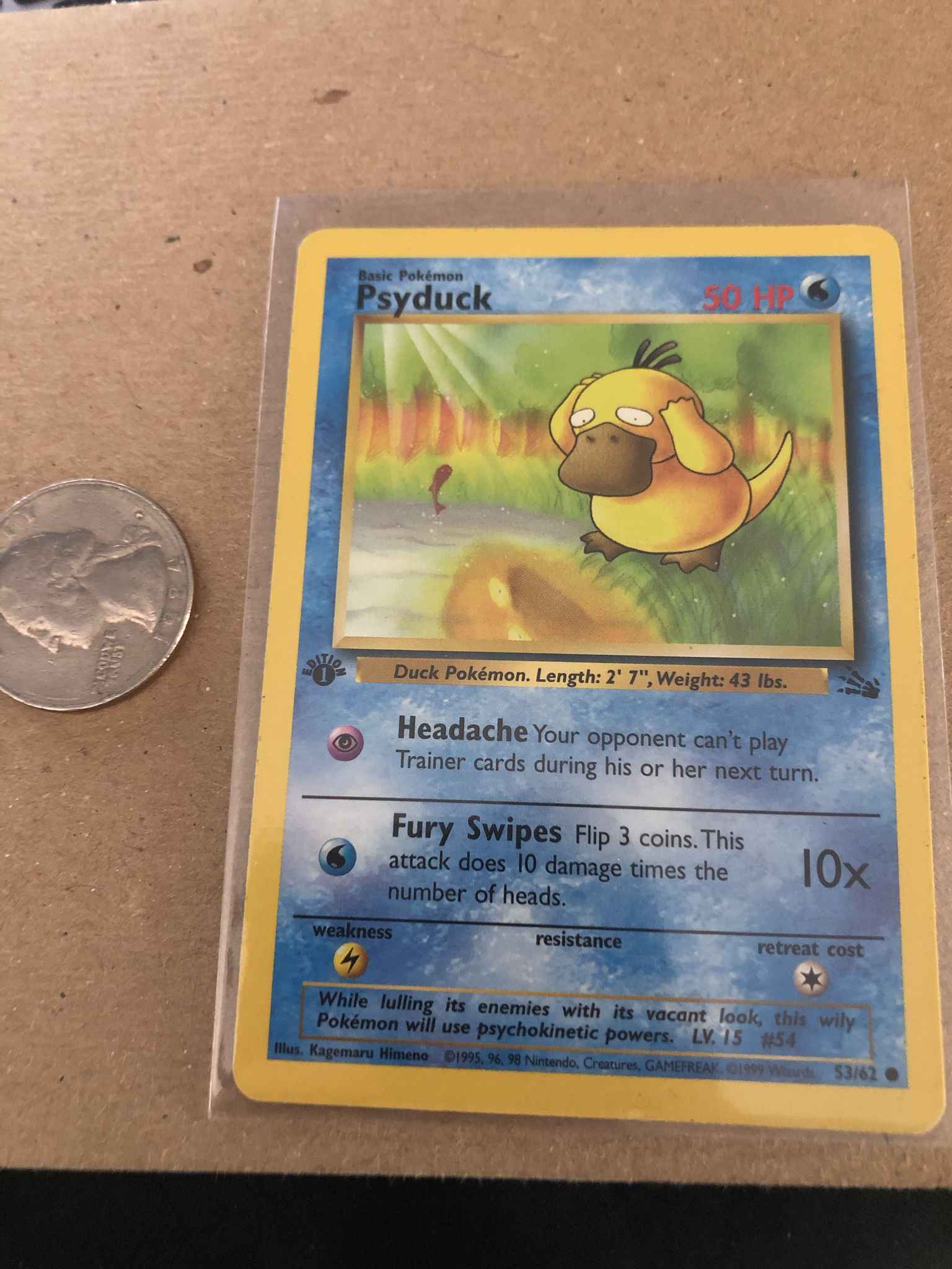 Psyduck Pokemon Card 53/62 