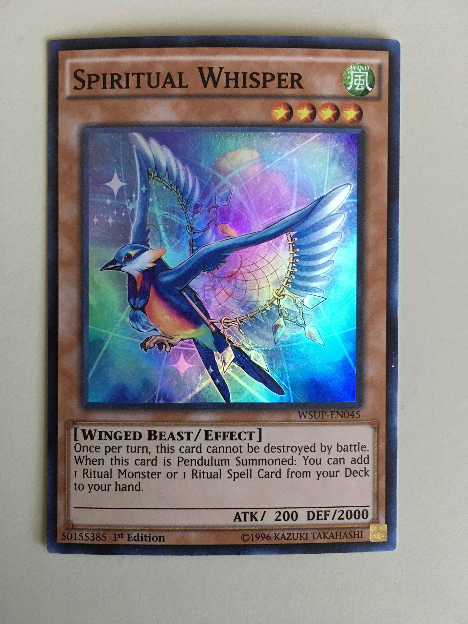 WSUP-EN045 3 x Yu-Gi-Oh Card - NM/Mint SPIRITUAL WHISPER super rare holo 