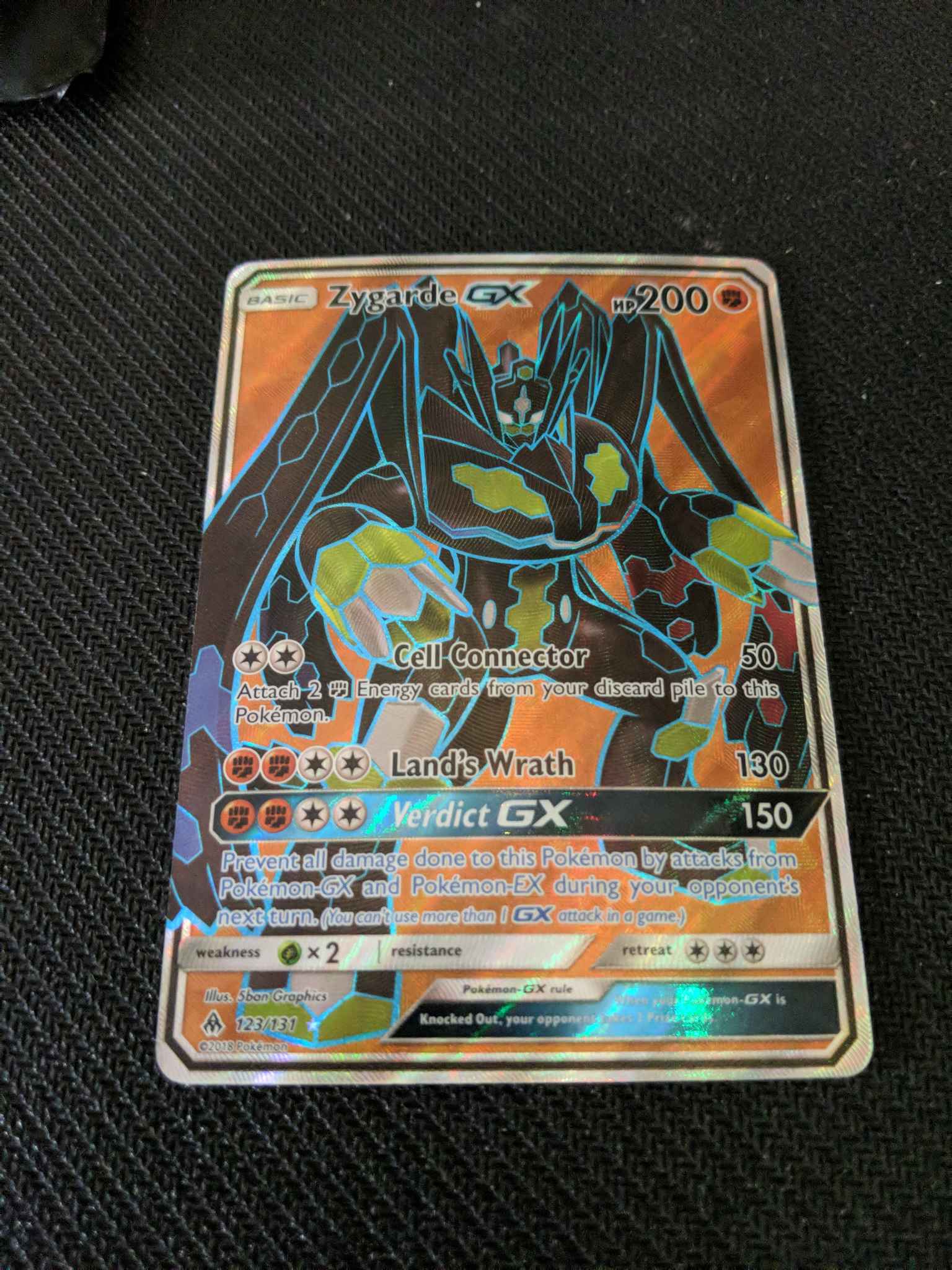 Pokemon Sm Forbidden Light Card Zygarde Gx 136131 Rainbow Rare Holo