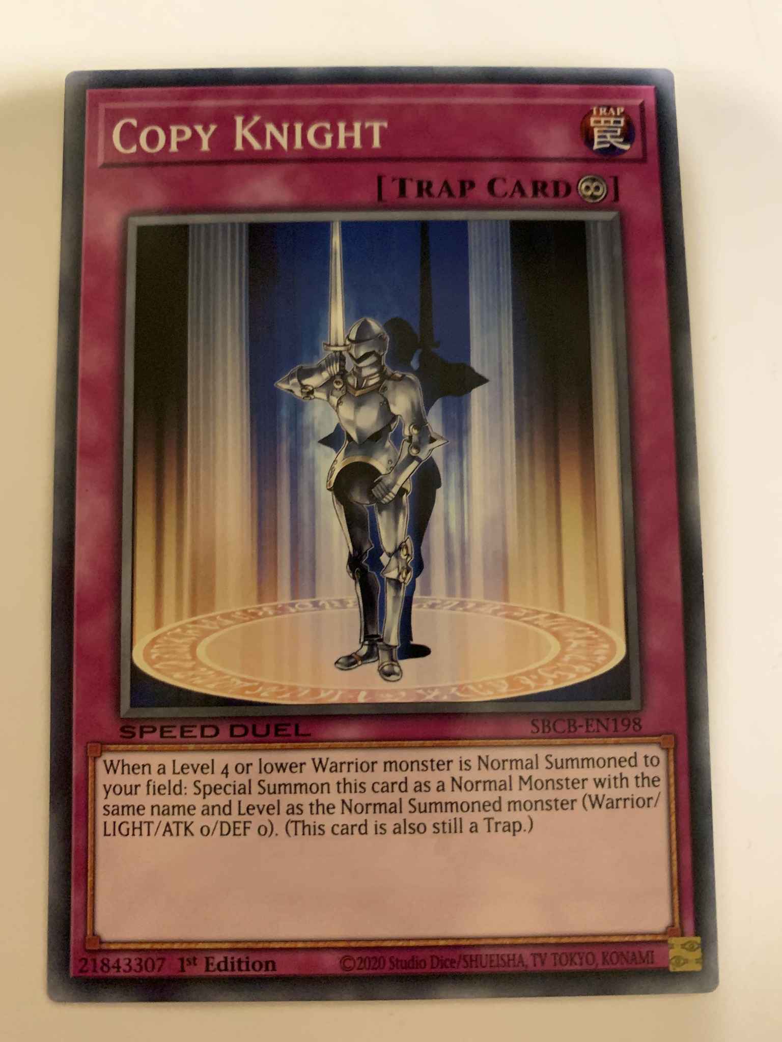 YuGiOh Trap Card Copy Knight SBCB-EN198 1st Edition Common