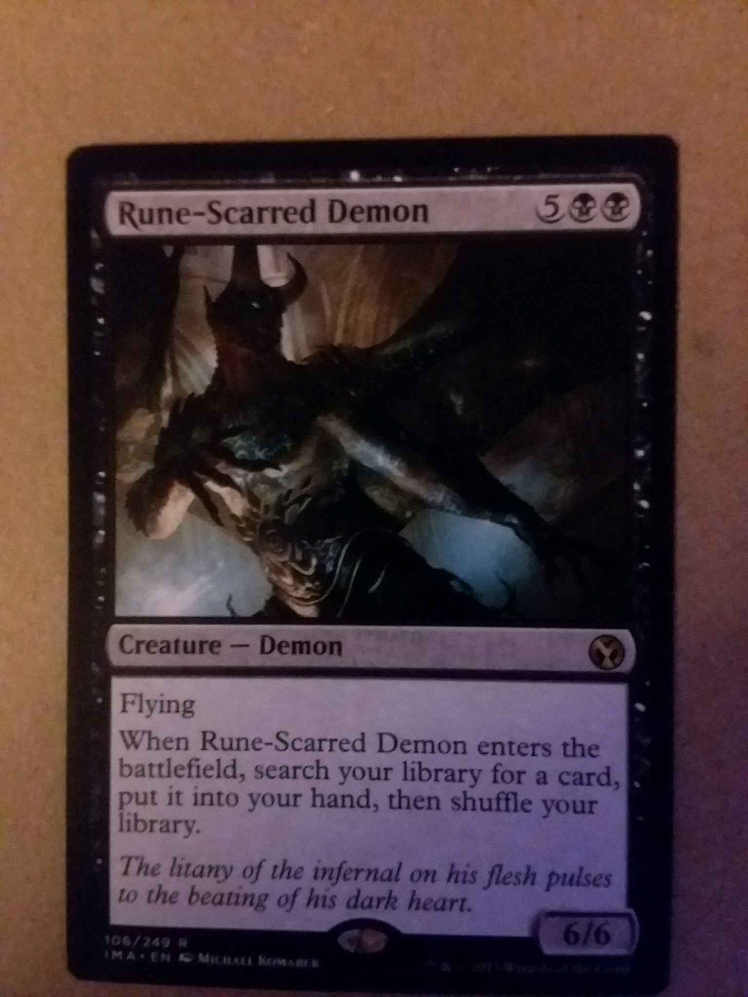 Mint Magic MTG Rune-Scarred Demon Iconic Masters Near Mint
