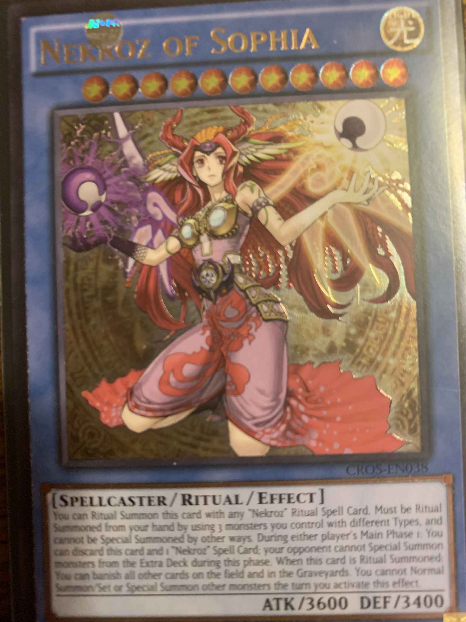 1st Edition Nekroz of Sophia CROS-EN038 Secret Rare Yugioh Card