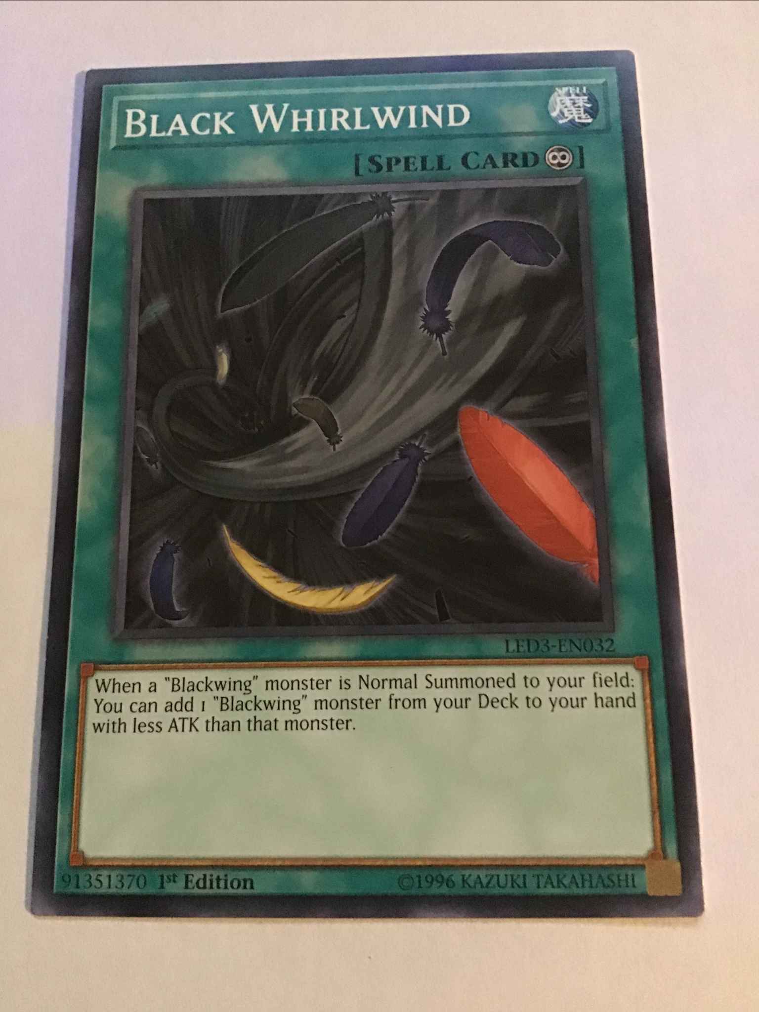 1st Edition Card Yugioh Black Whirlwind 