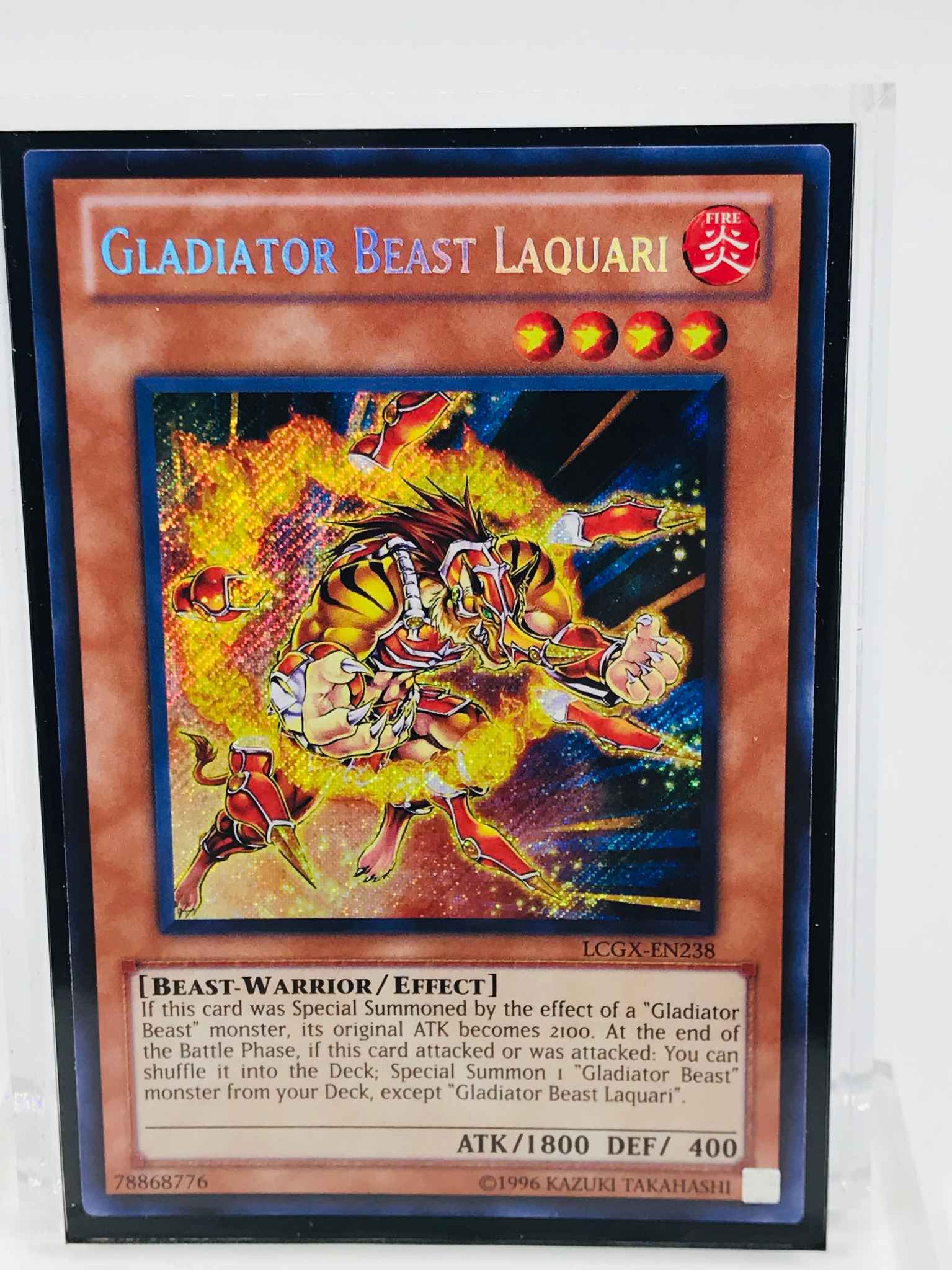 Yugioh Gladiator Beast Laquari Secret Rare LCGX Near Mint