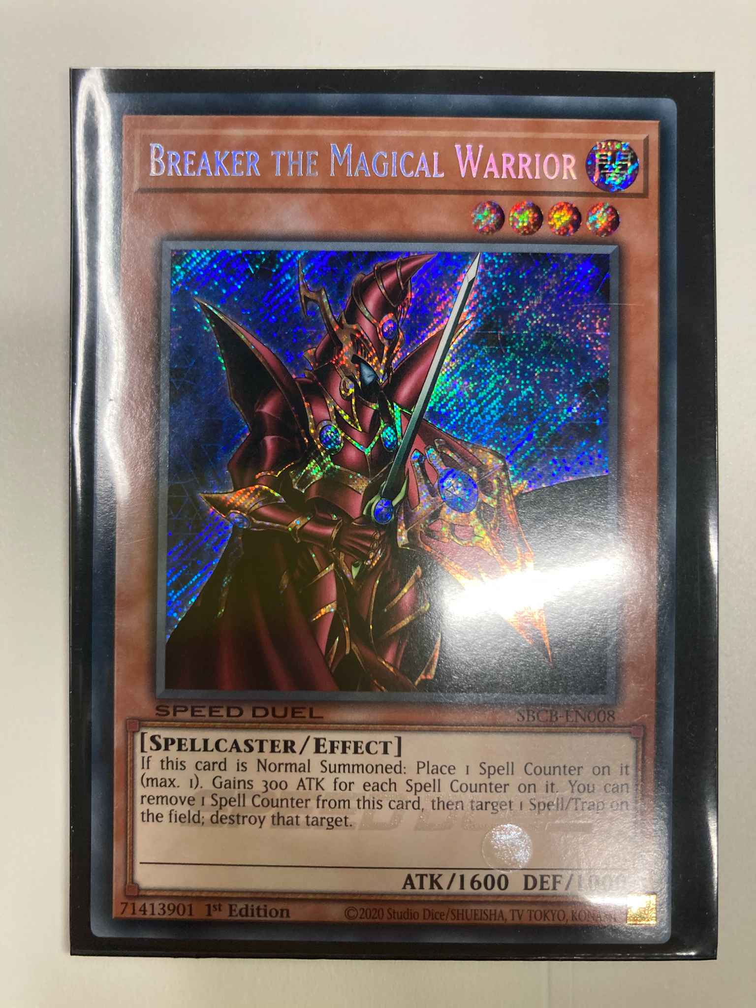 SBCB-EN008 Breaker the Magical Warrior1st Edition Secret Rare YuGiOh Card TCG 
