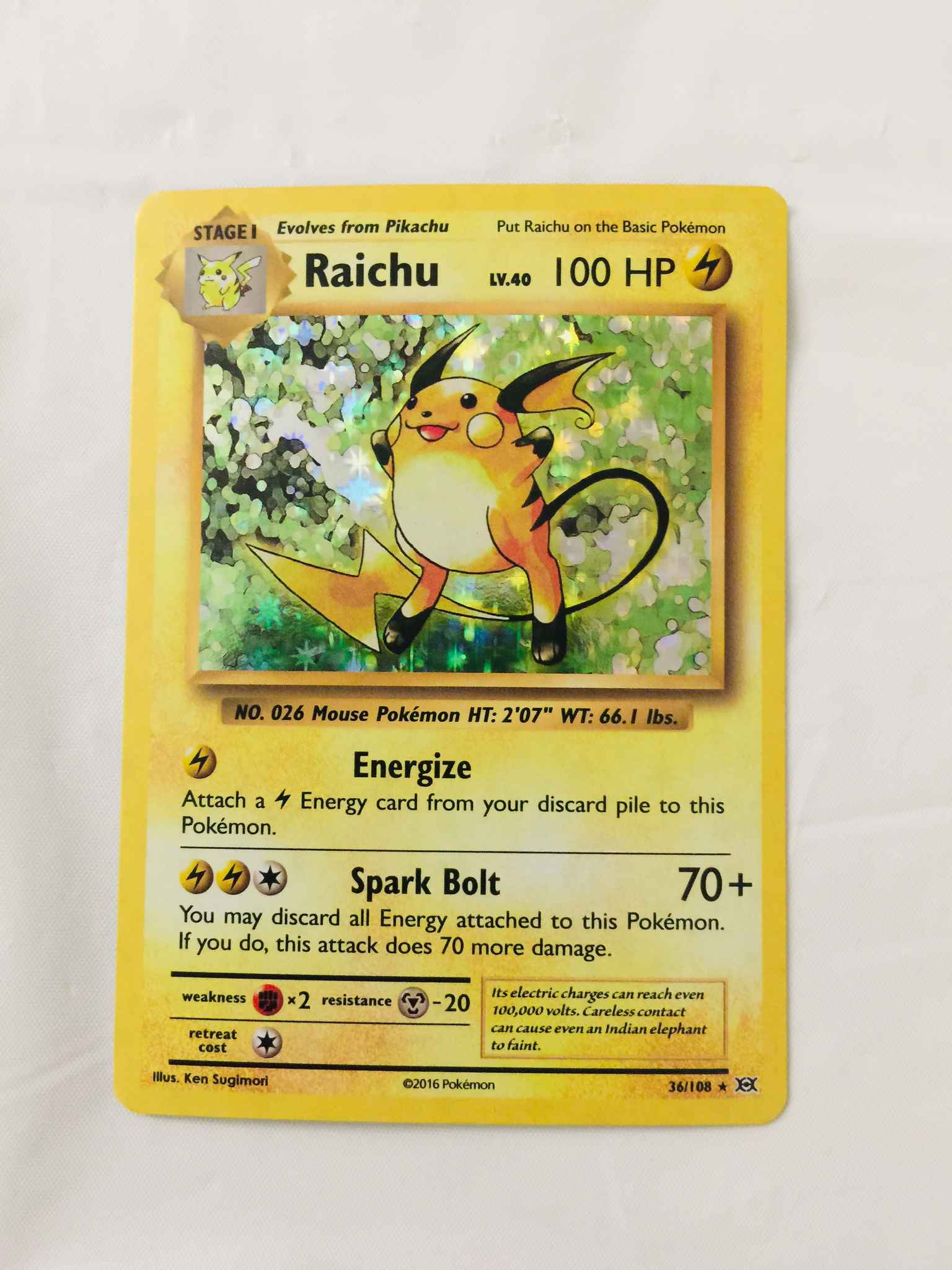 Raichu 36 108 Xy Evolutions Holo Rare Pokemon Card Near Mint Tcg Pokemon Trading Card Game Telephoneheights Collectables