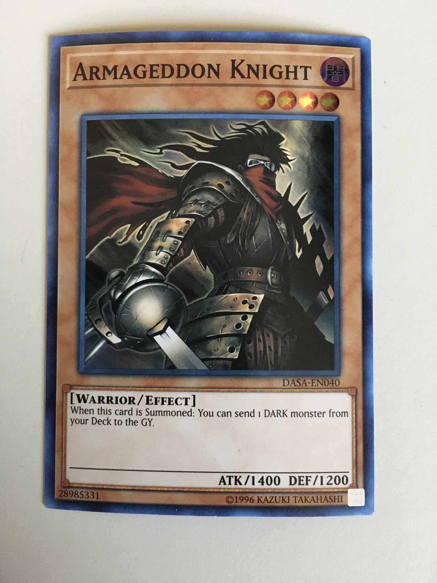 DASA-EN040 ARMAGEDDON KNIGHT Super Rare 1st Edition YuGiOh Card 