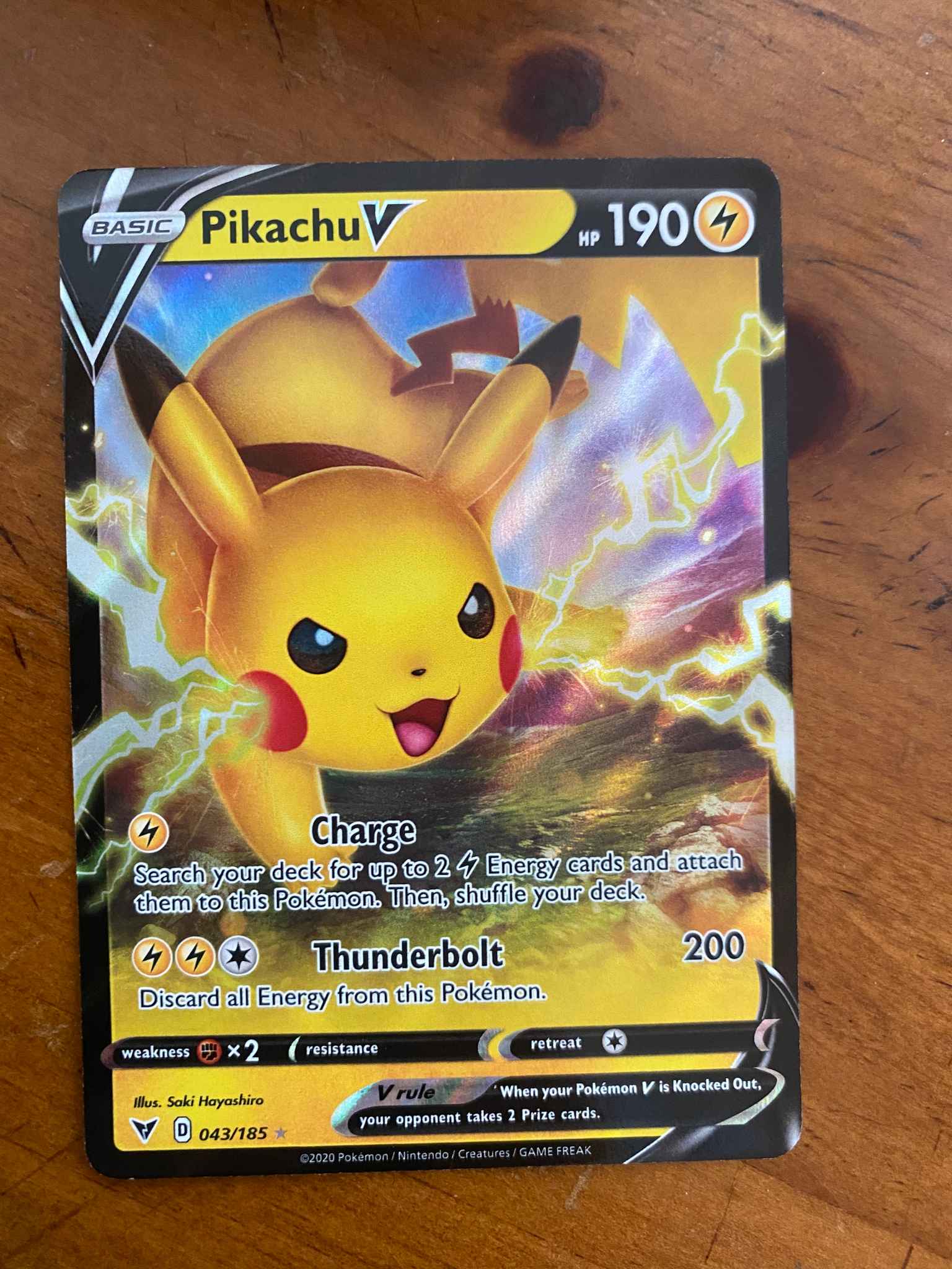 43/185 In Toploader Sealed Pikachu V Jumbo Pokemon Card Vivid Voltage 