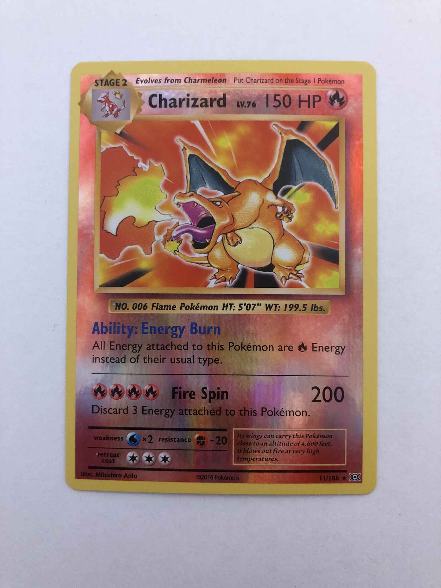 Pokemon XY Evolutions Charizard 11/108 Rare Reverse Holo Card for sale online 